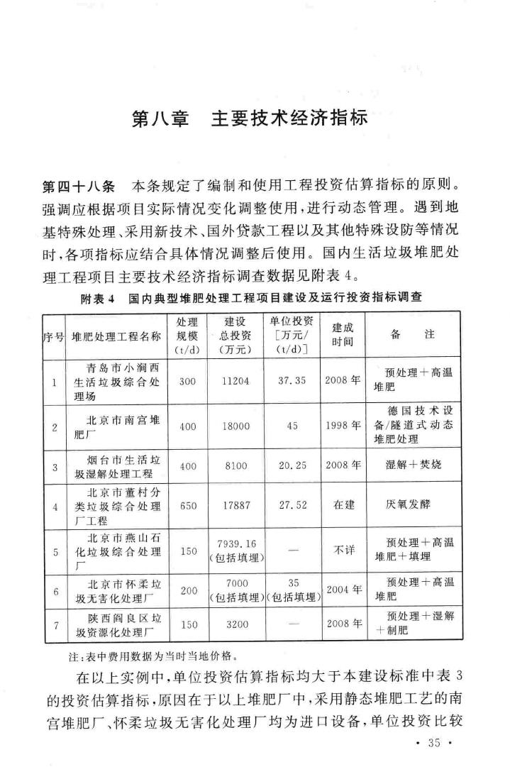 建标141-2010--生活垃圾堆肥处理工程项目建设标准