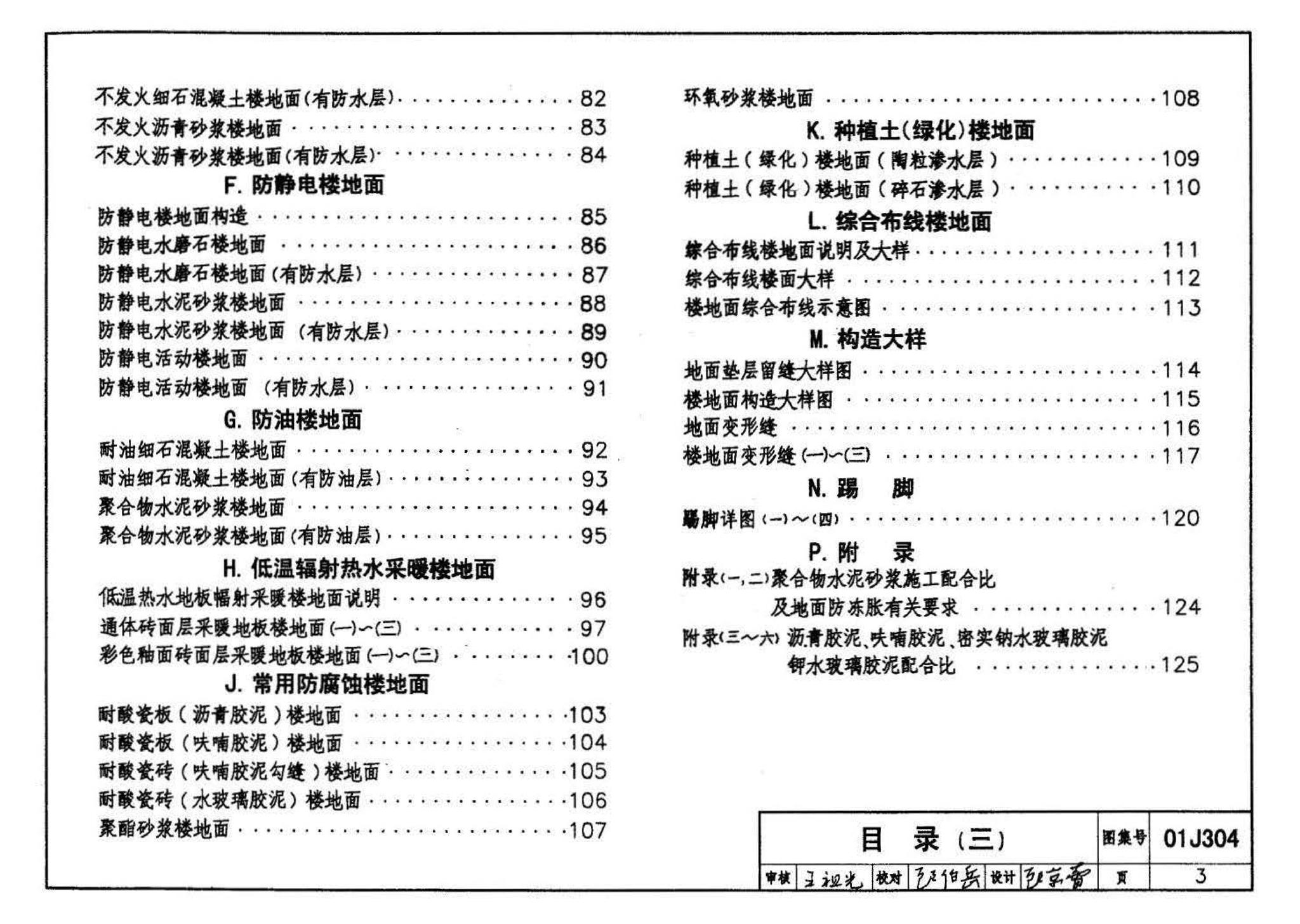 01J304、01(03)J304--楼地面建筑构造(含2003年局部修改版)