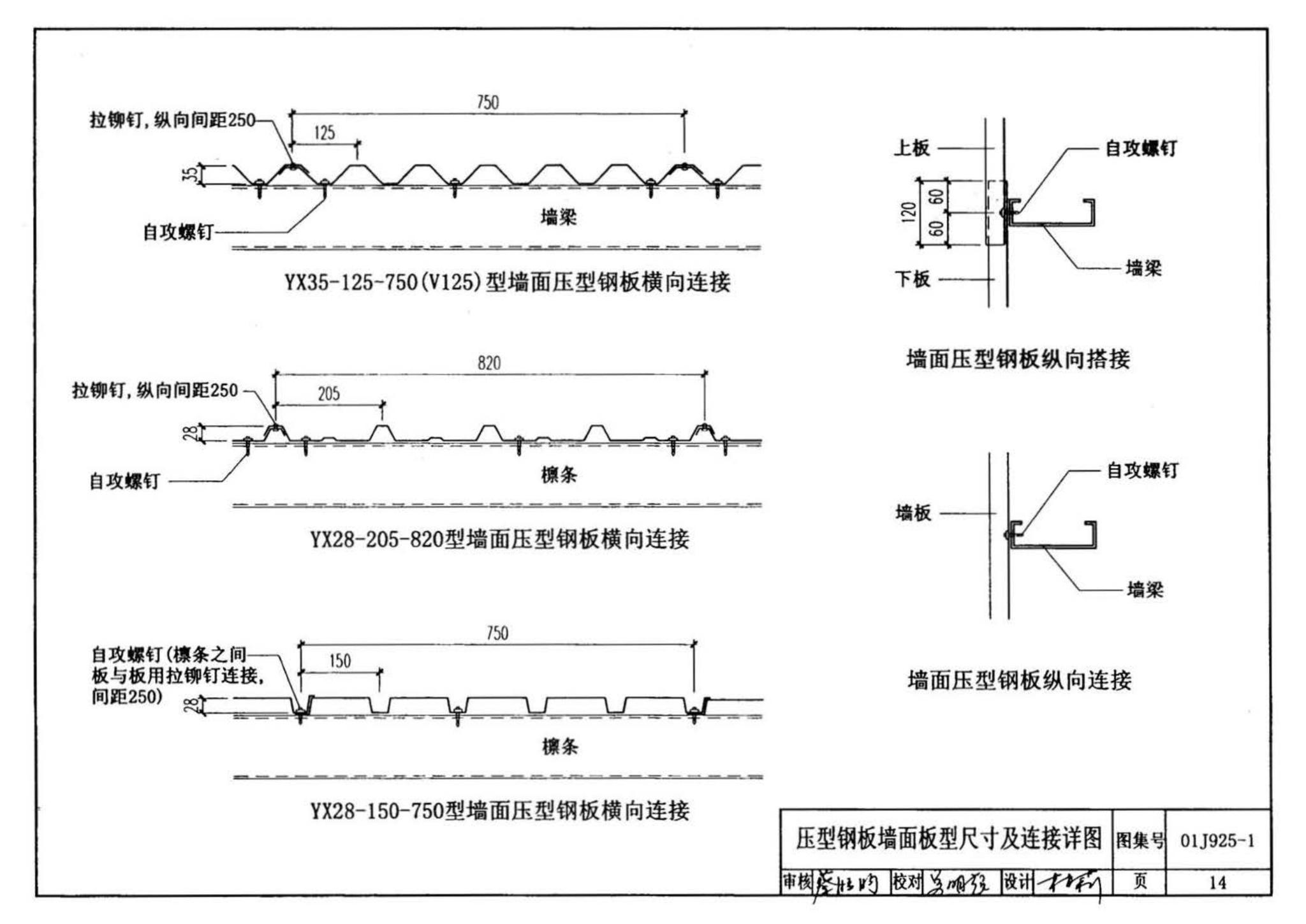 01J925-1--压型钢板、夹芯板屋面及墙体建筑构造