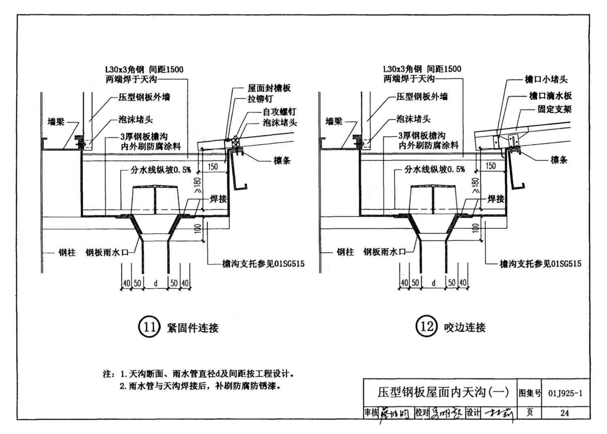 01J925-1--压型钢板、夹芯板屋面及墙体建筑构造