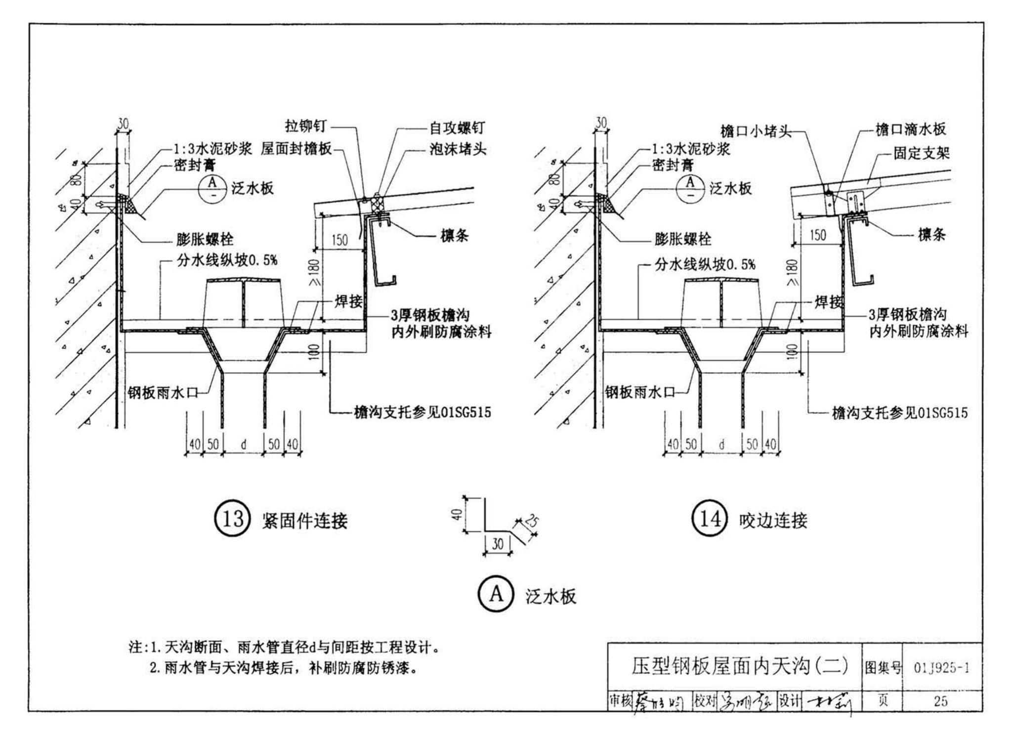 01J925-1--压型钢板、夹芯板屋面及墙体建筑构造