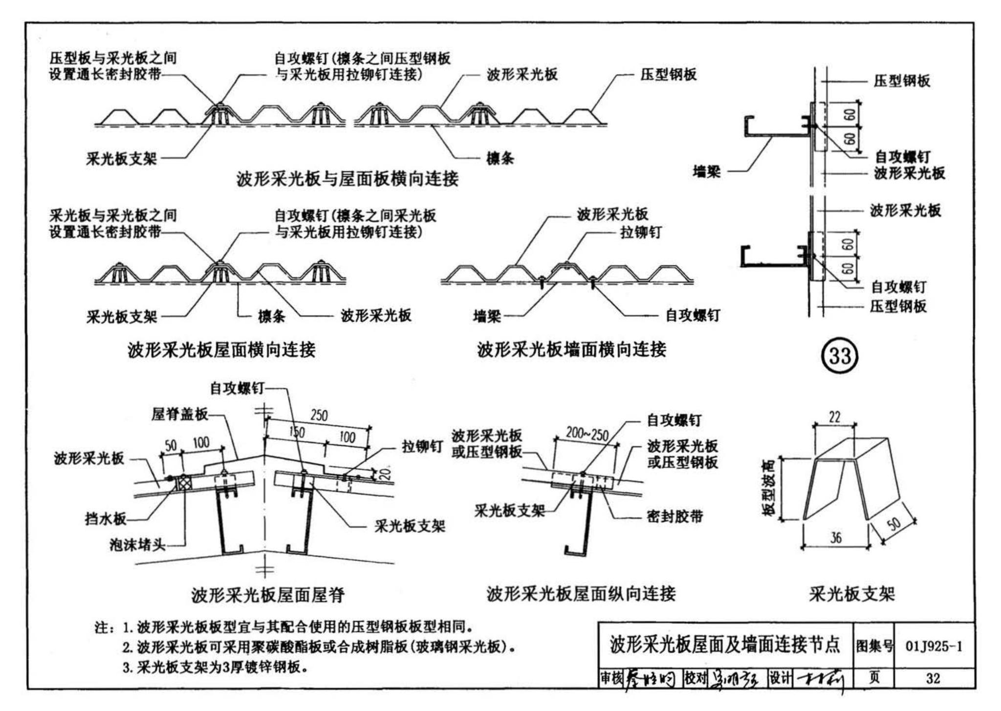 01J925-1--压型钢板、夹芯板屋面及墙体建筑构造