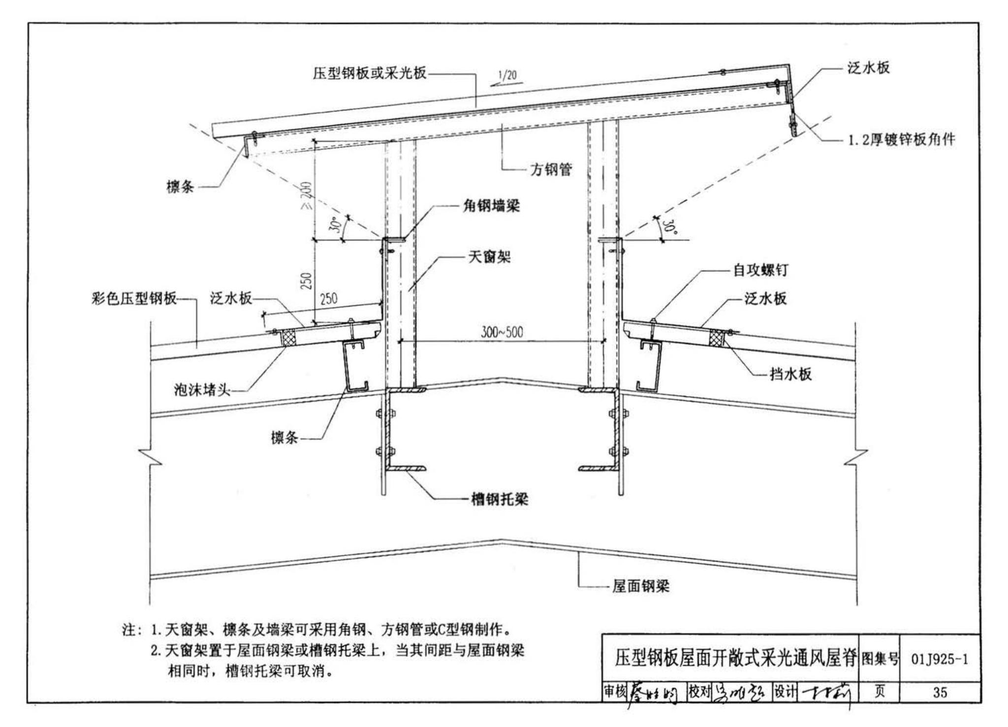 01J925-1--压型钢板、夹芯板屋面及墙体建筑构造