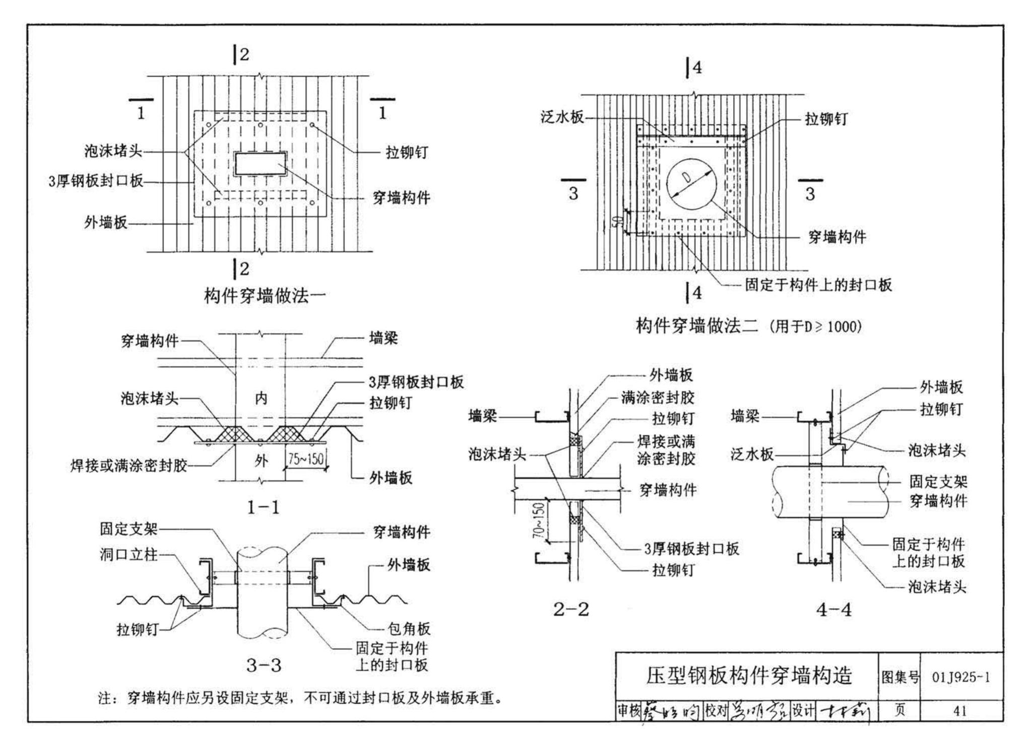 01J925-1--压型钢板、夹芯板屋面及墙体建筑构造