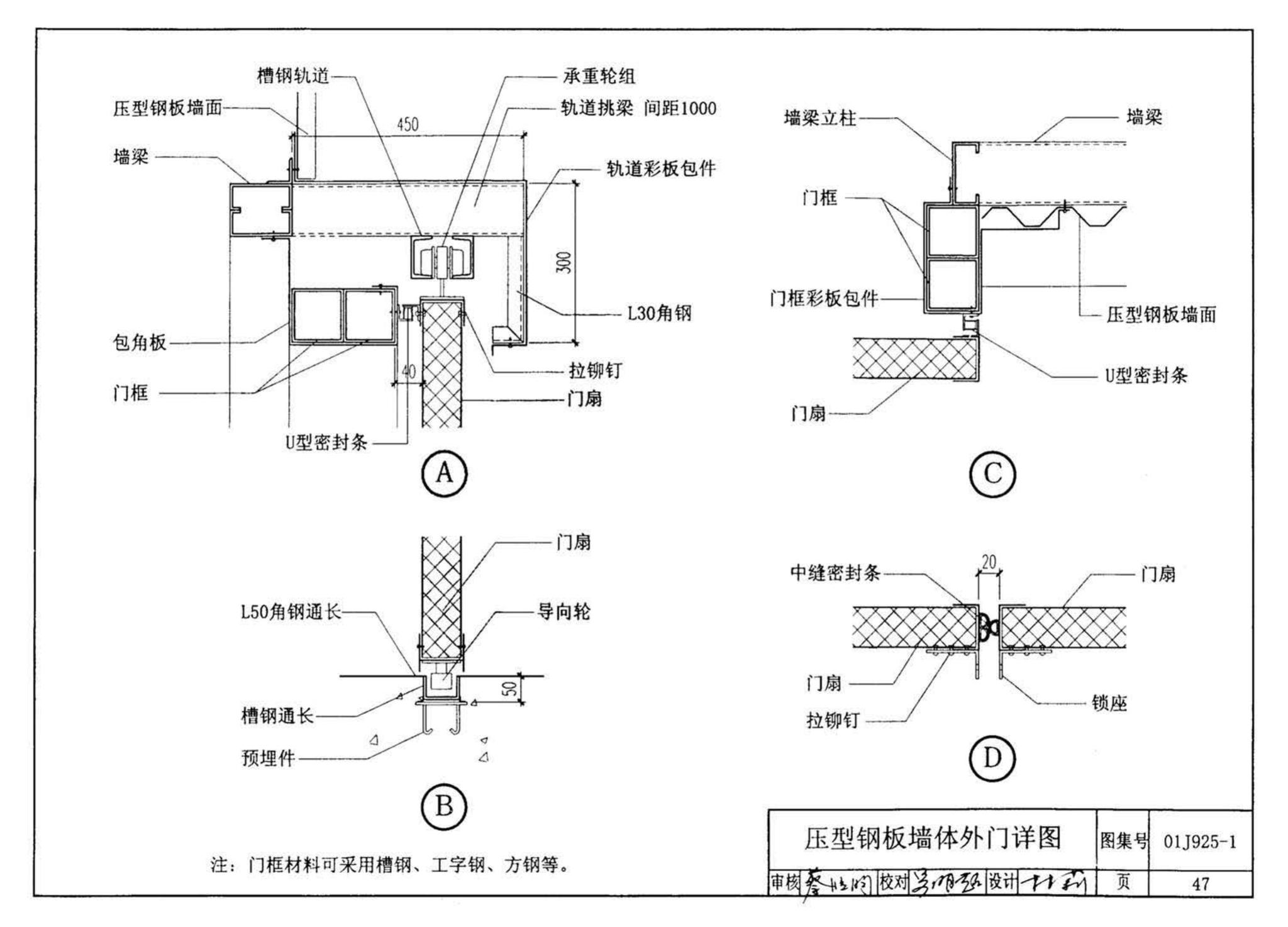 01J925-1--压型钢板、夹芯板屋面及墙体建筑构造