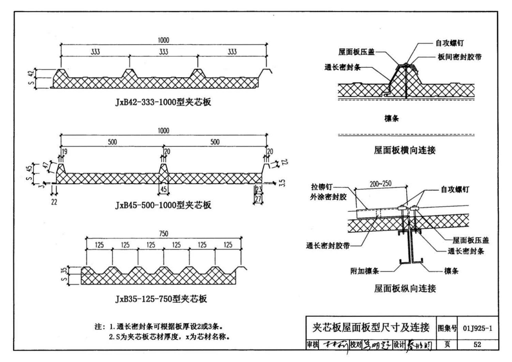 01J925-1--压型钢板、夹芯板屋面及墙体建筑构造