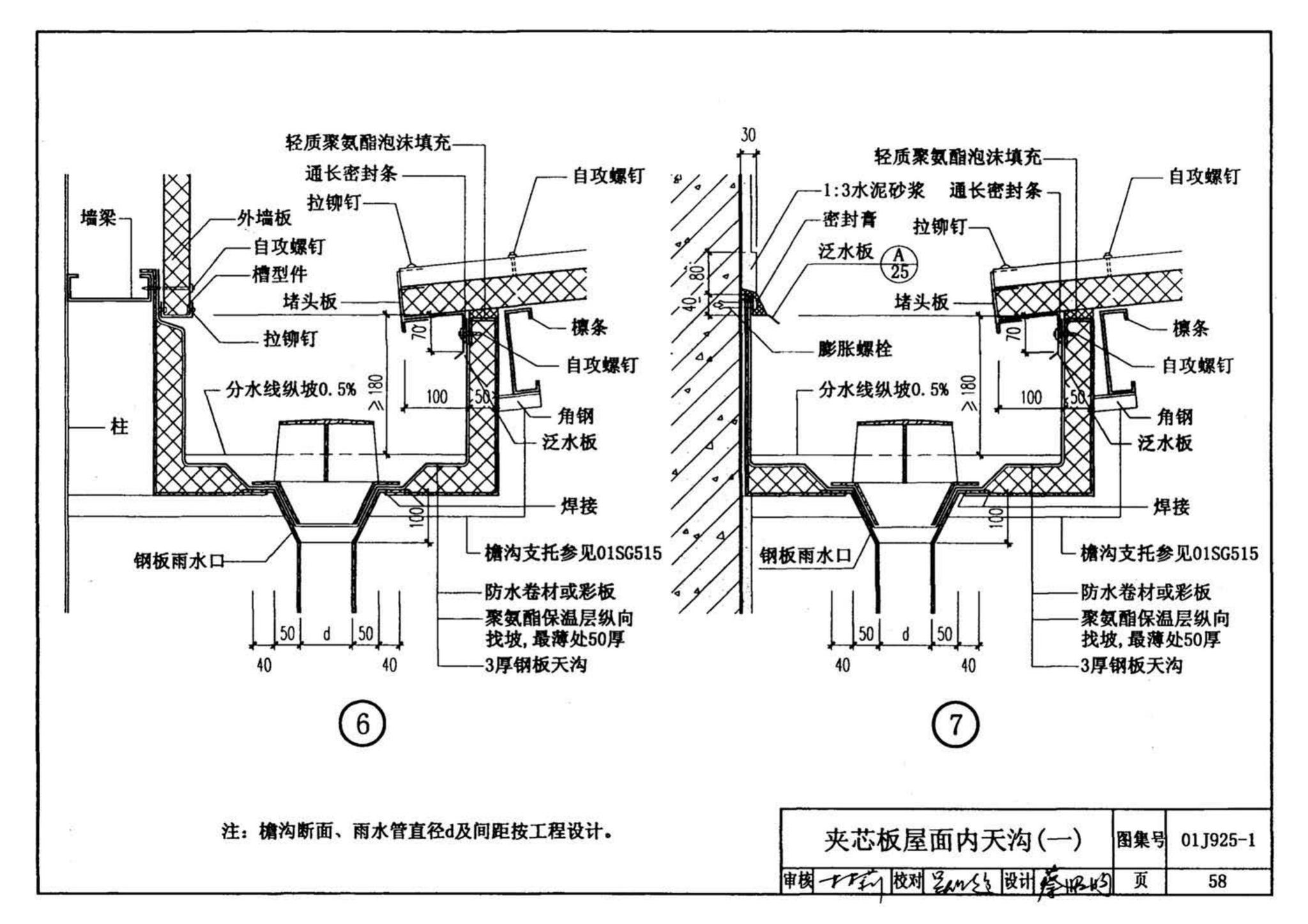 01J925-1--压型钢板、夹芯板屋面及墙体建筑构造