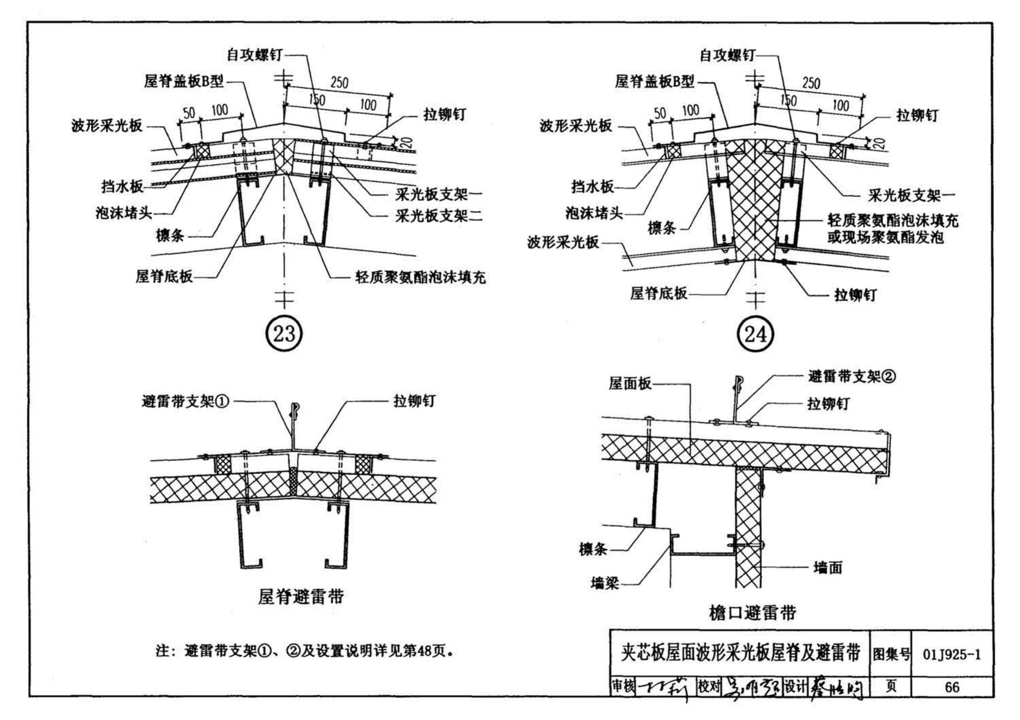 01J925-1--压型钢板、夹芯板屋面及墙体建筑构造