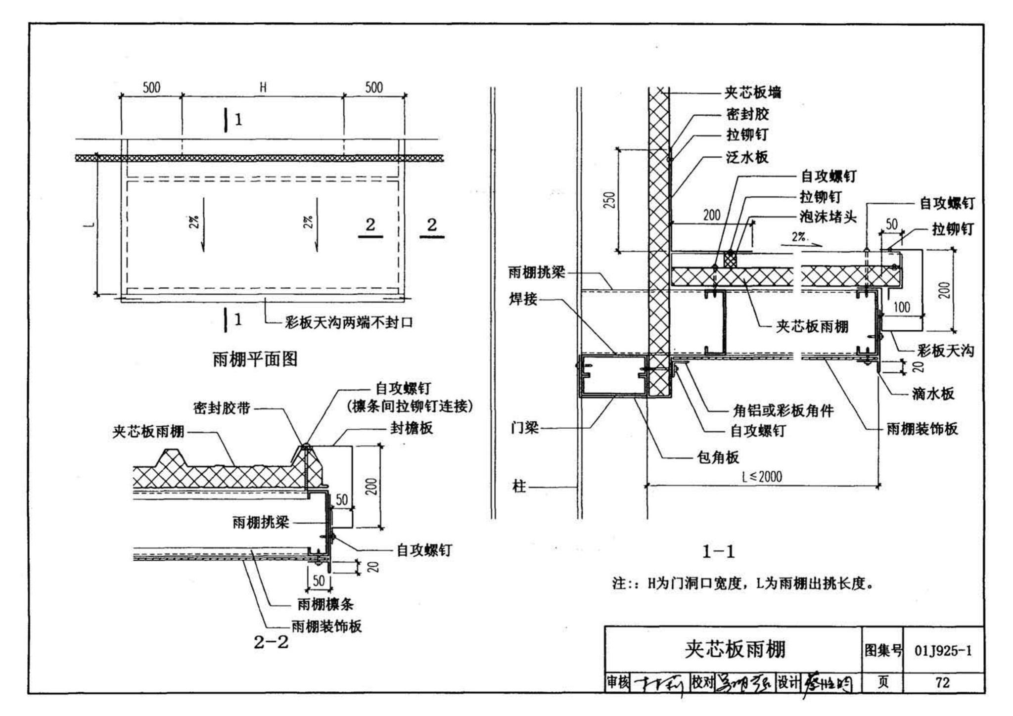 01J925-1--压型钢板、夹芯板屋面及墙体建筑构造