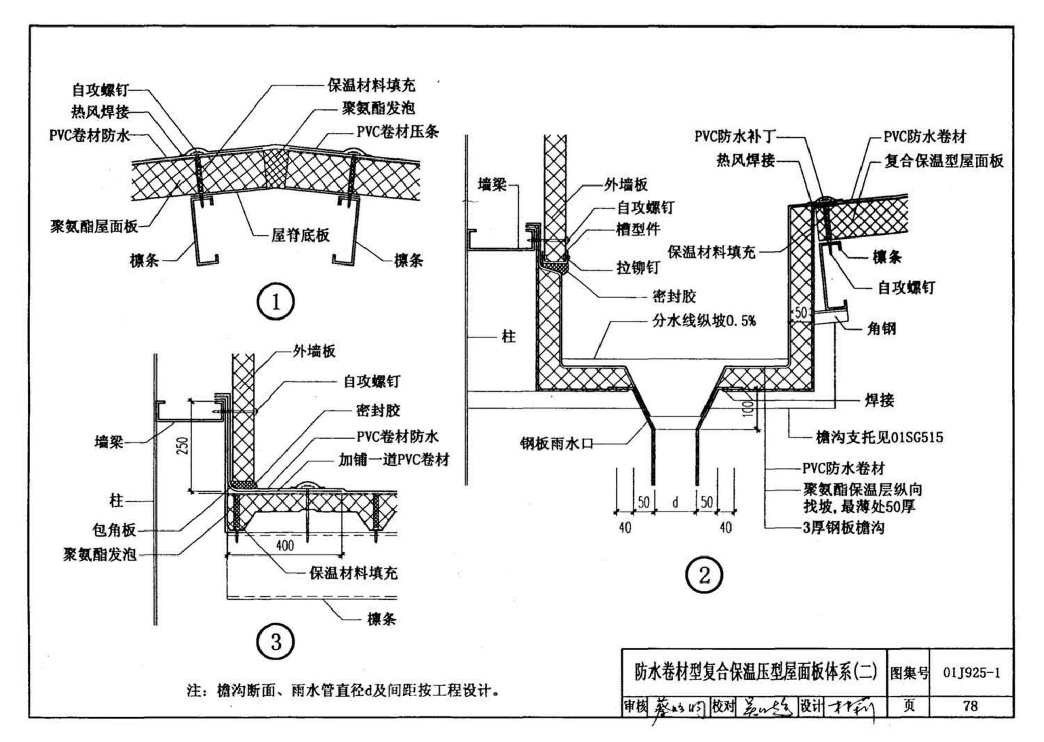 01J925-1--压型钢板、夹芯板屋面及墙体建筑构造