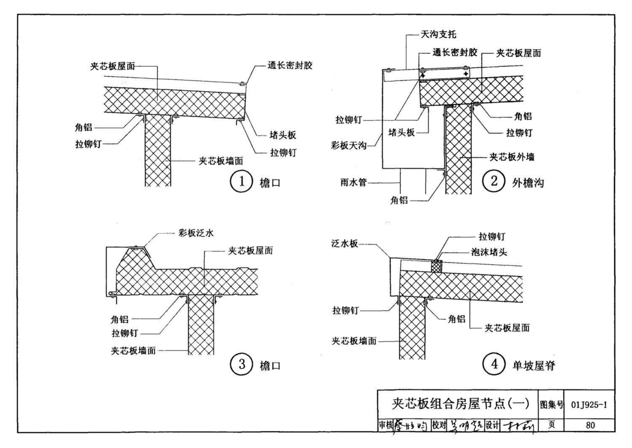 01J925-1--压型钢板、夹芯板屋面及墙体建筑构造