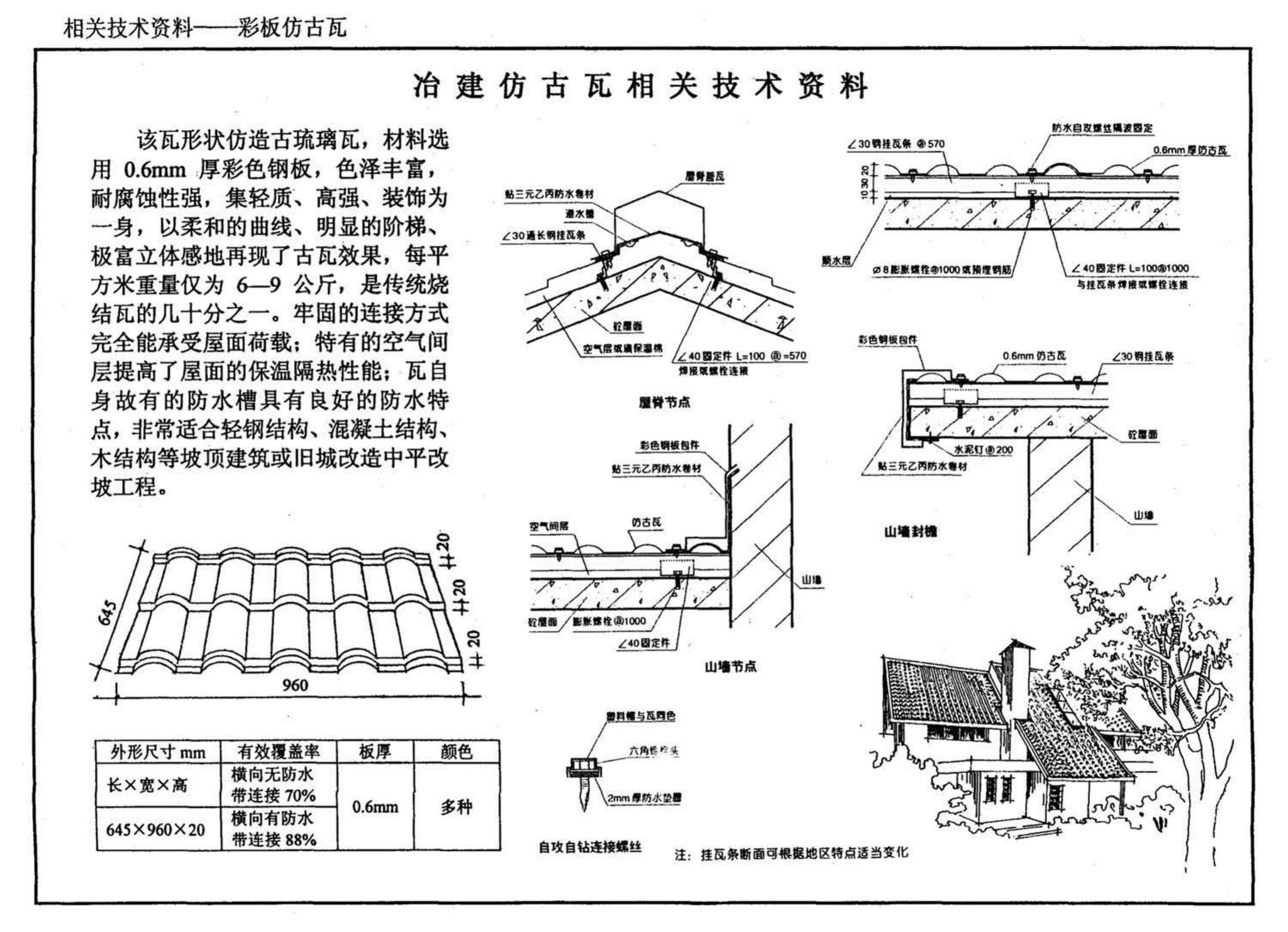 01J925-1--压型钢板、夹芯板屋面及墙体建筑构造