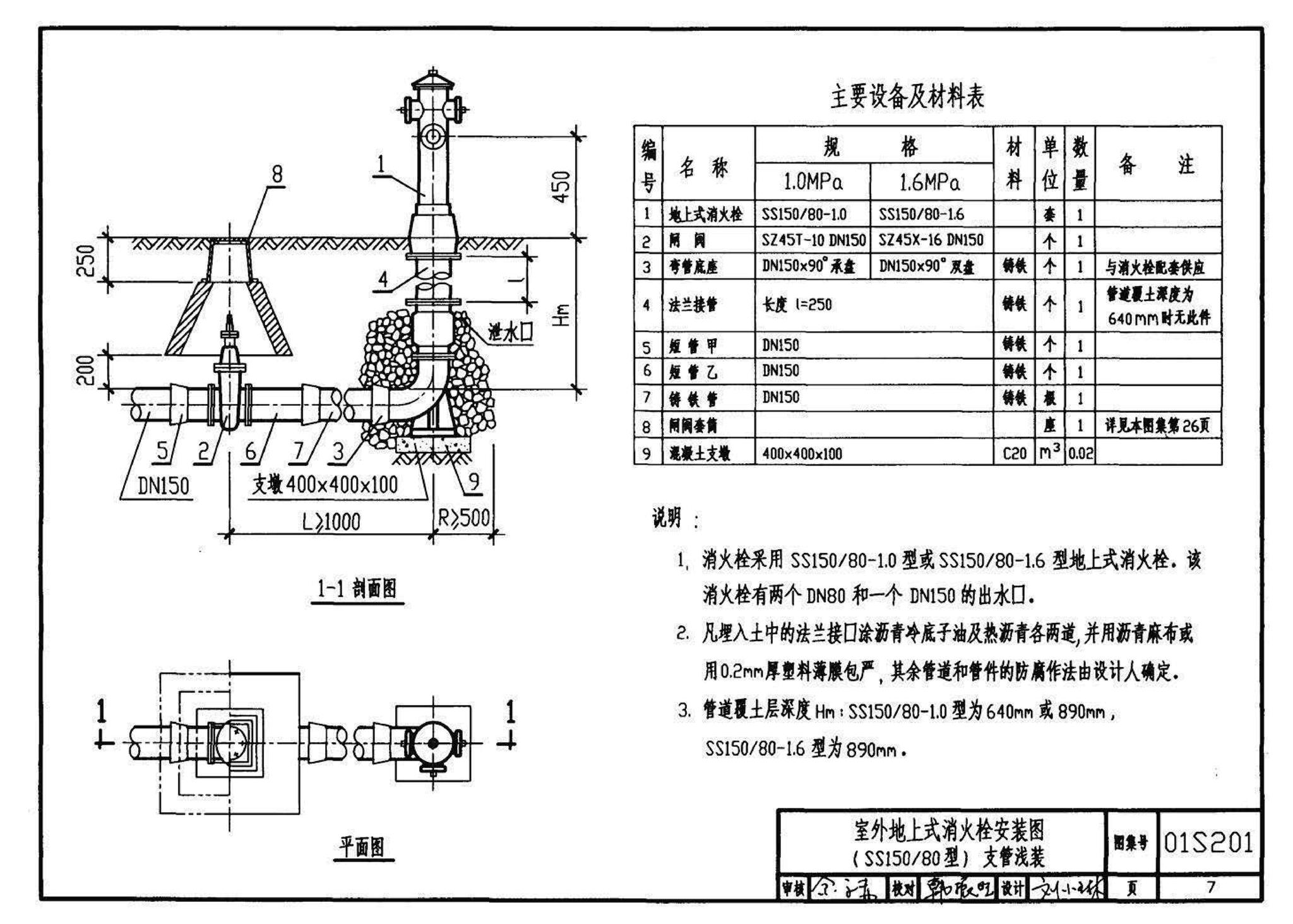 01S201--室外消火栓安装