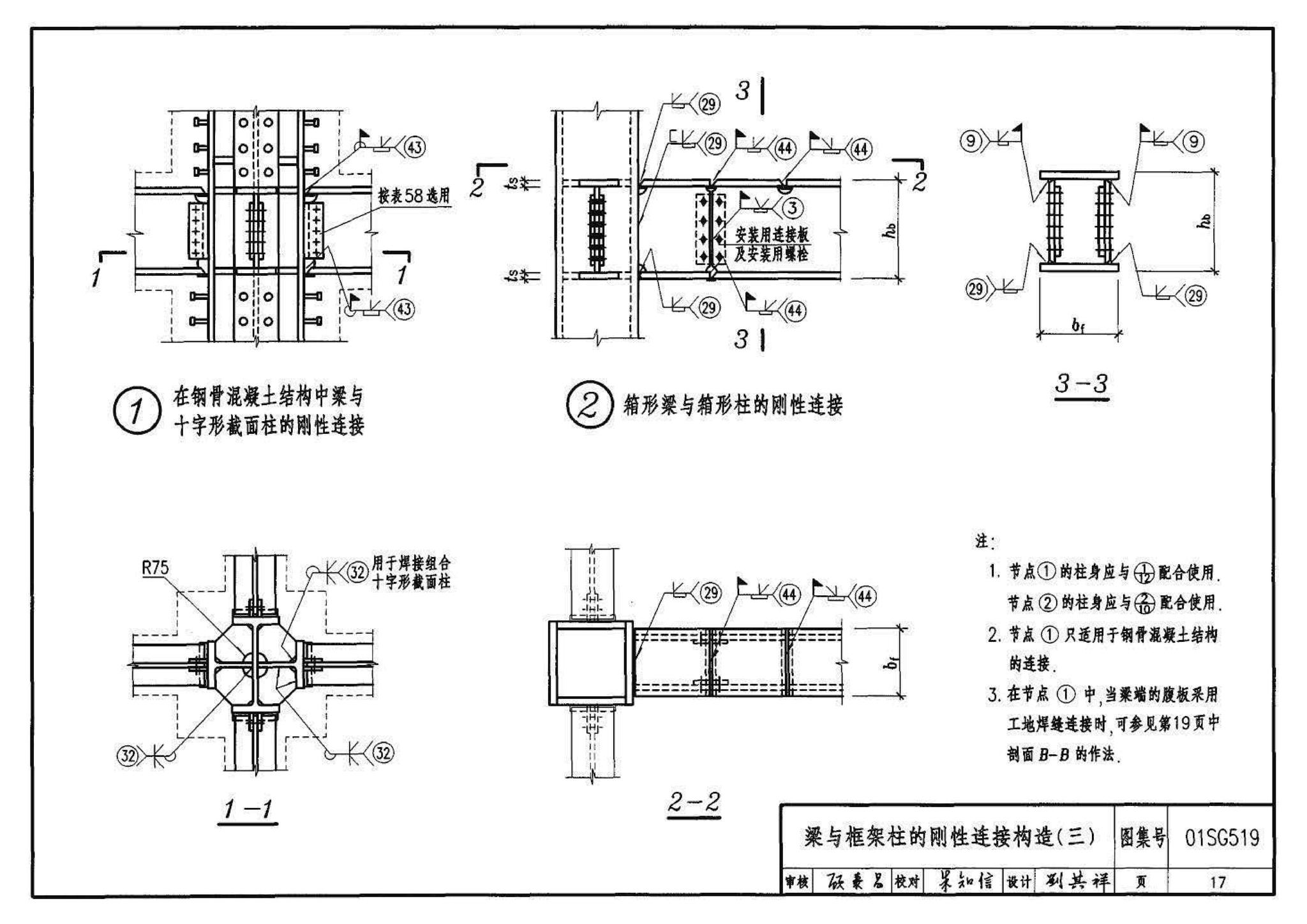 01SG519、01(04)SG519--多、高层民用建筑钢结构节点构造详图（含2004年局部修改版）