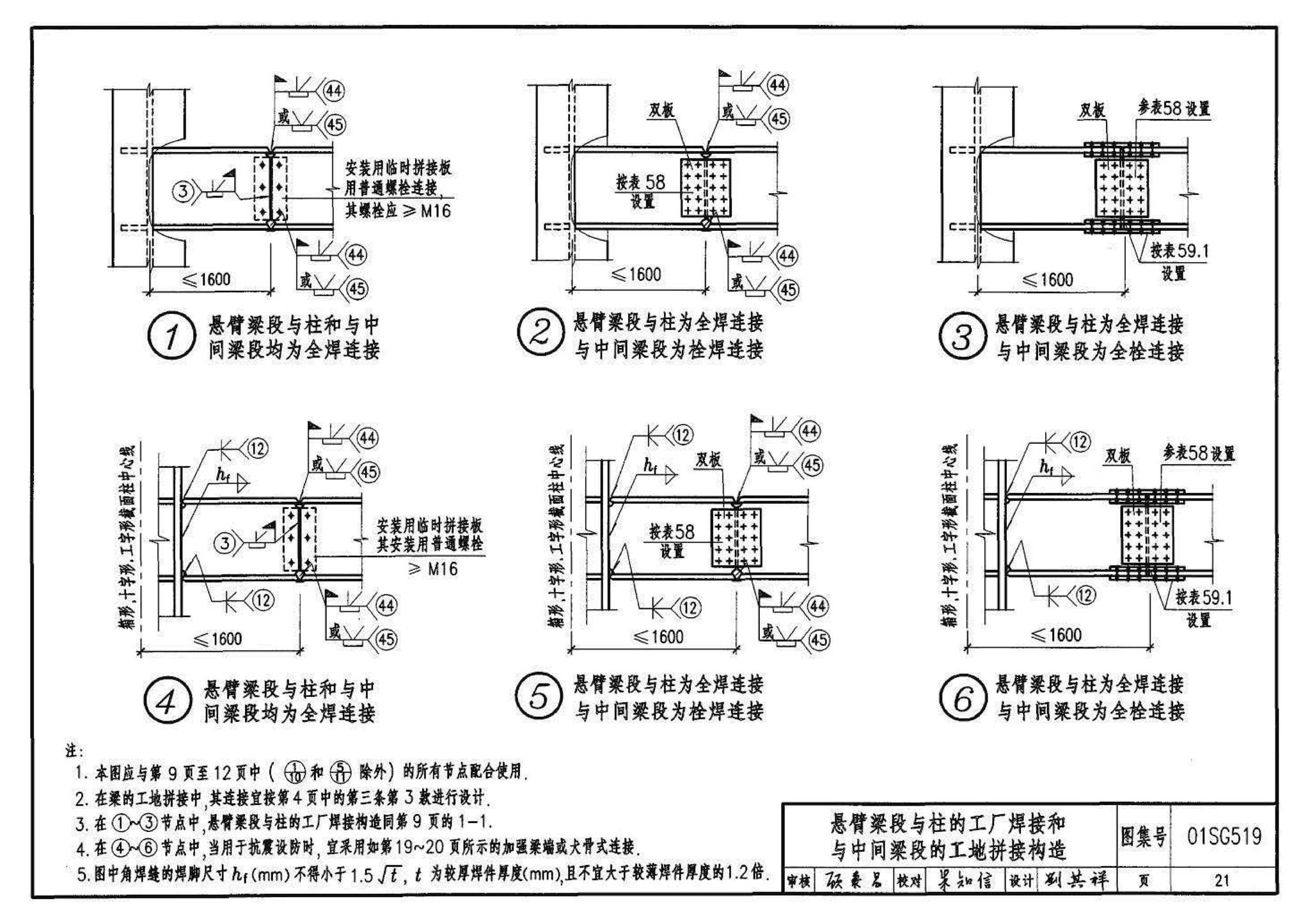 01SG519、01(04)SG519--多、高层民用建筑钢结构节点构造详图（含2004年局部修改版）