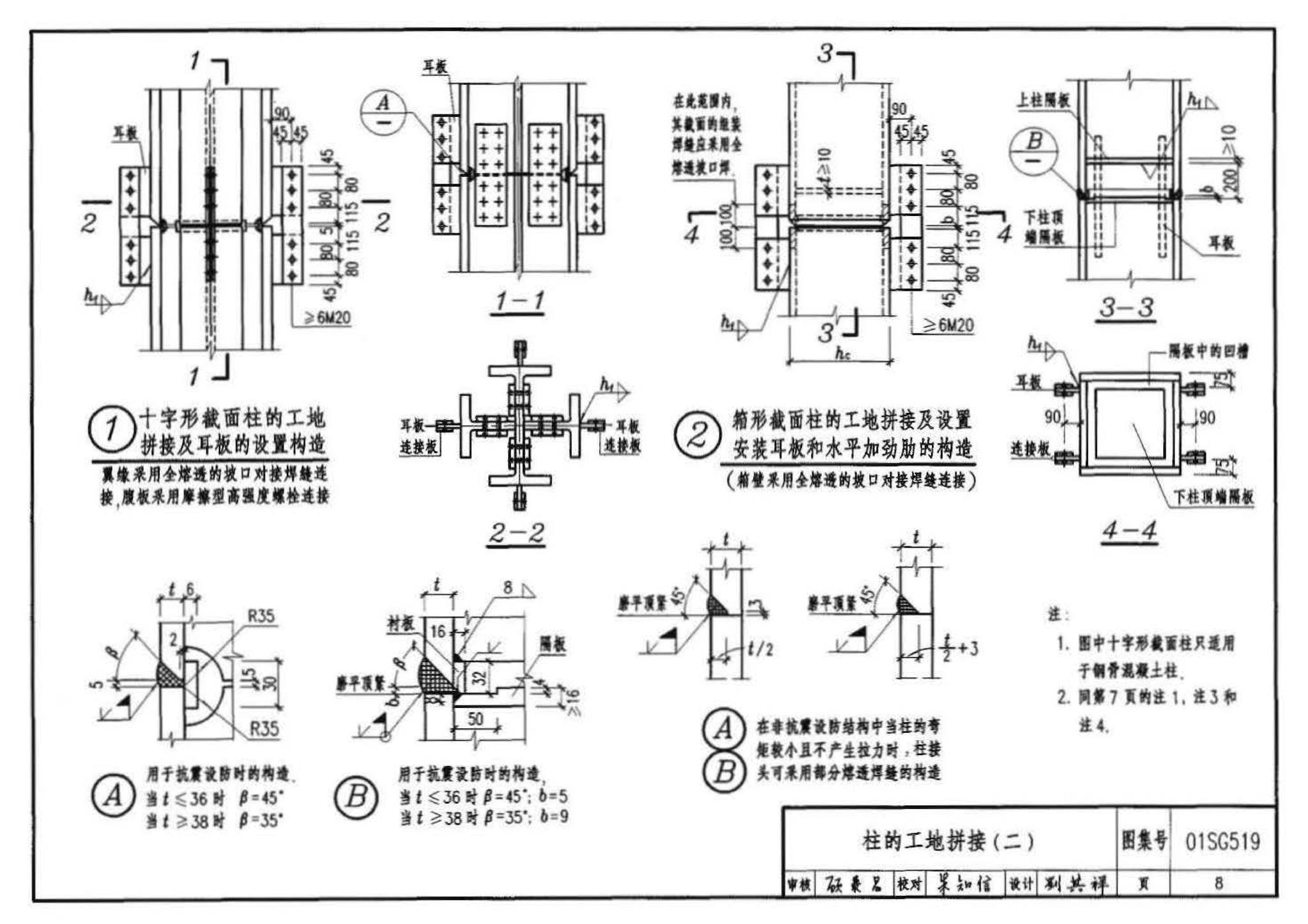 01SG519、01(04)SG519--多、高层民用建筑钢结构节点构造详图（含2004年局部修改版）