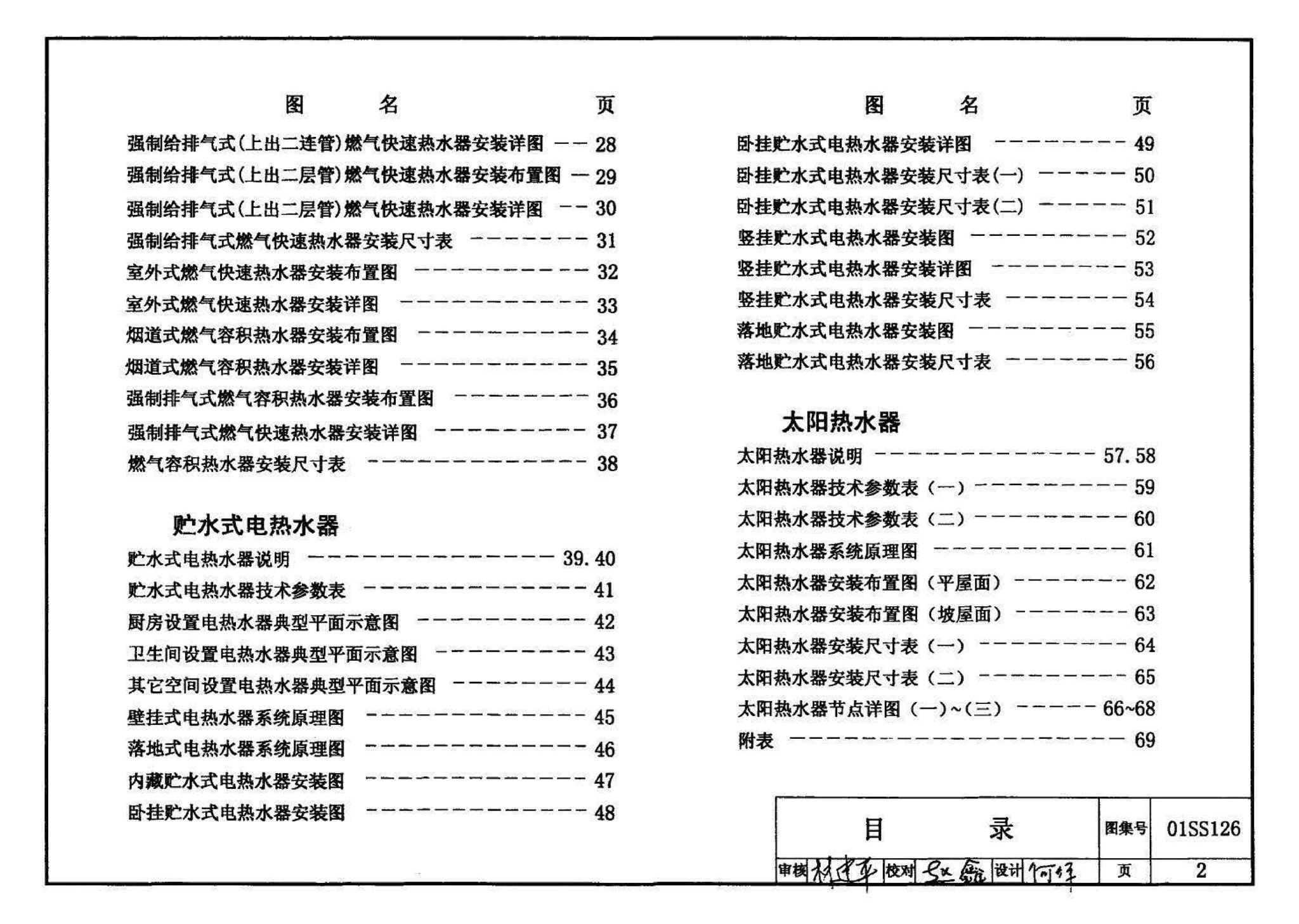 01SS126--住宅用热水器选用及安装