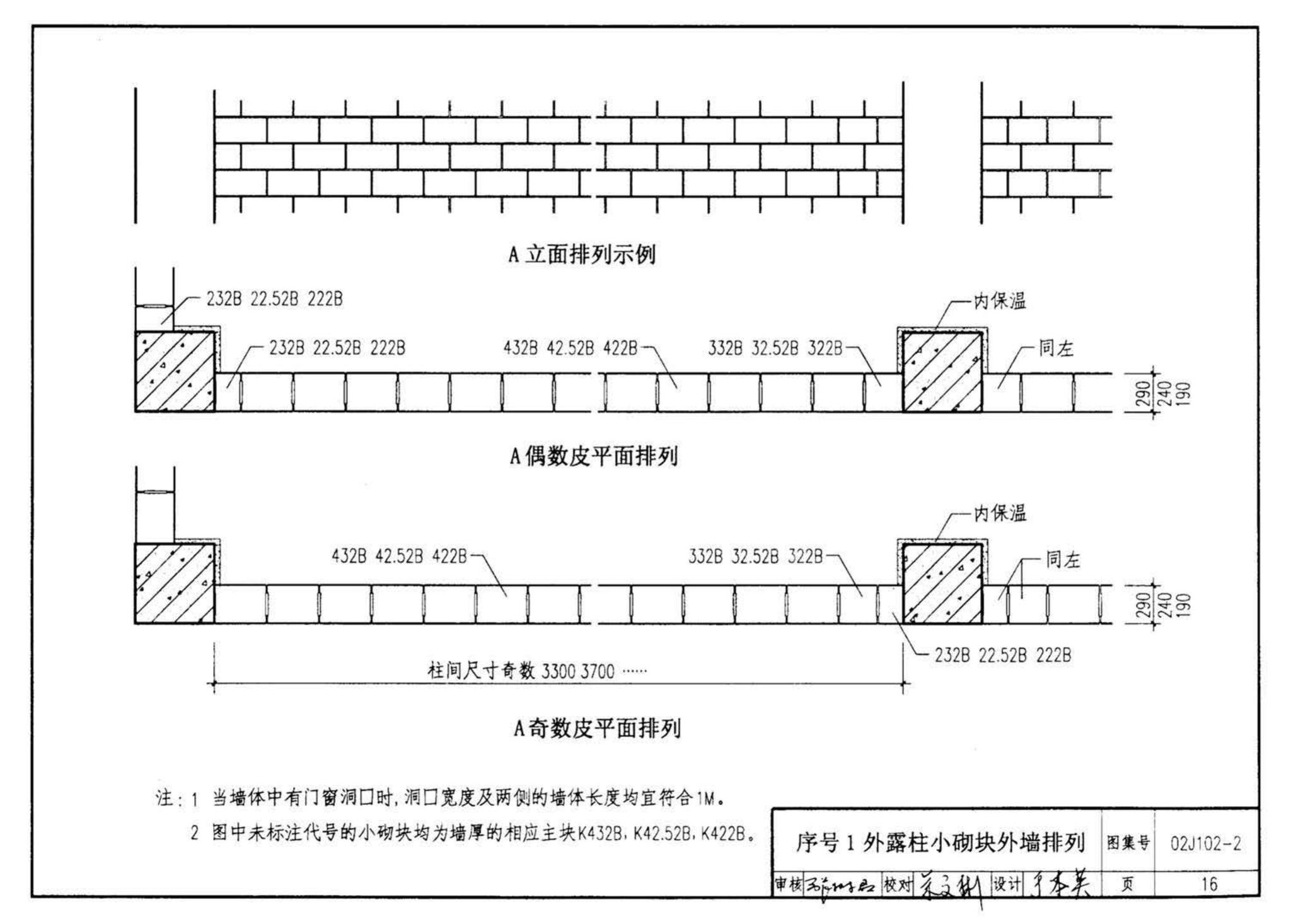 02J102-2--框架结构填充小型空心砌块墙体建筑构造