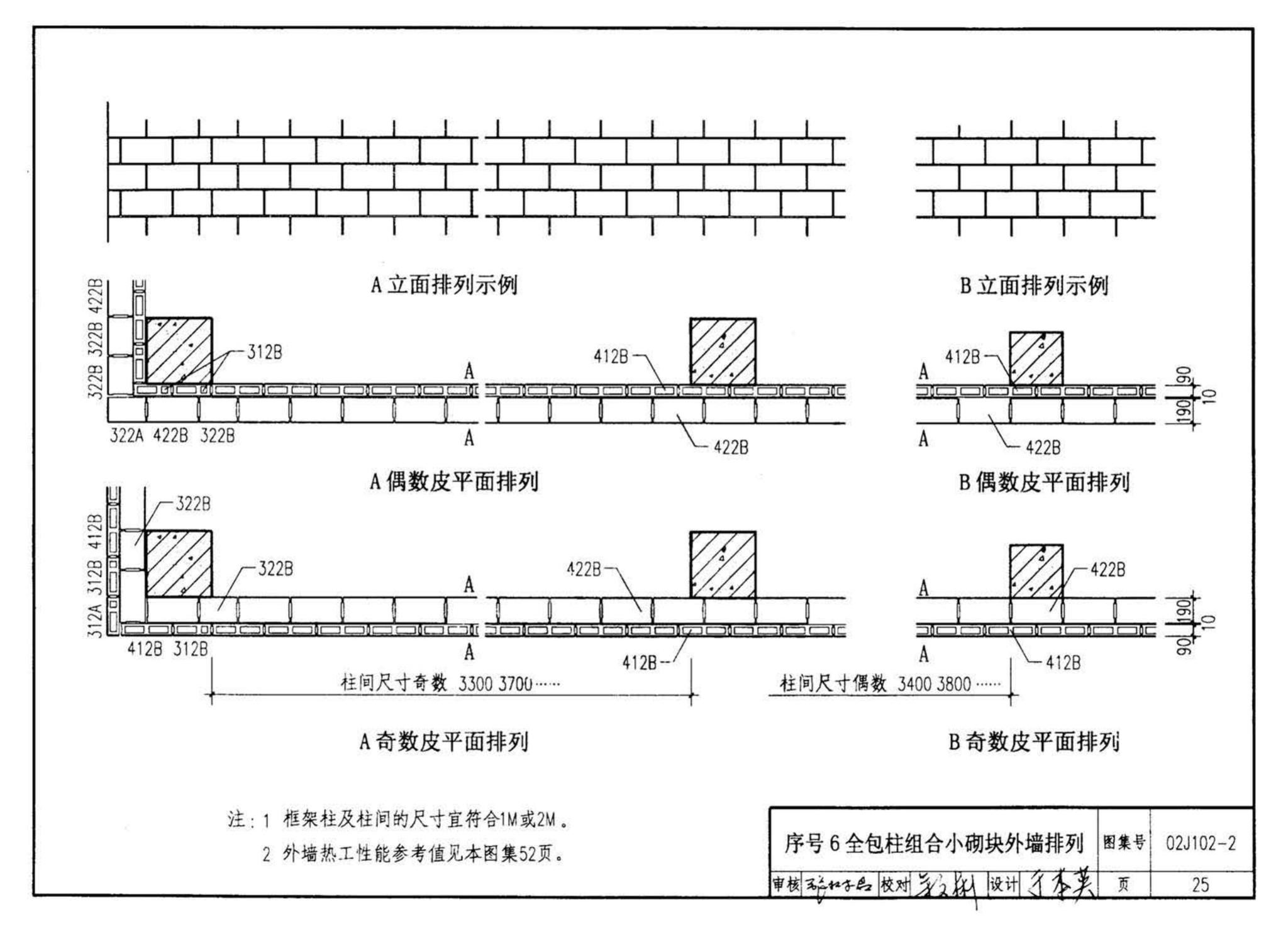 02J102-2--框架结构填充小型空心砌块墙体建筑构造