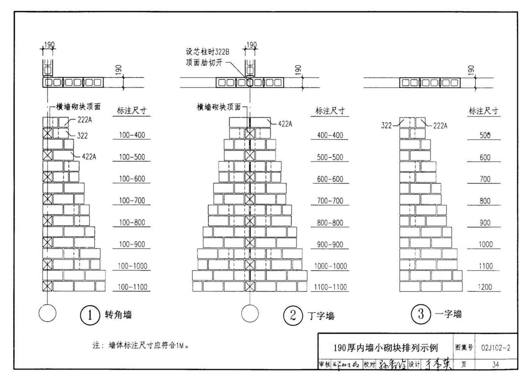 02J102-2--框架结构填充小型空心砌块墙体建筑构造