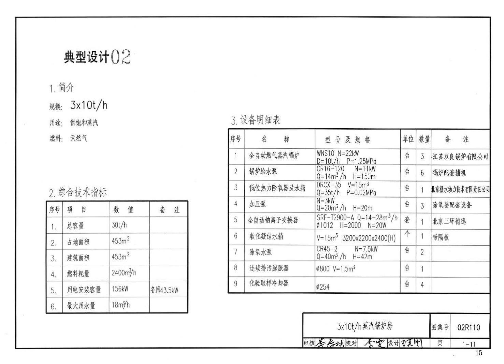 02R110--燃气(油)锅炉房工程设计施工图集