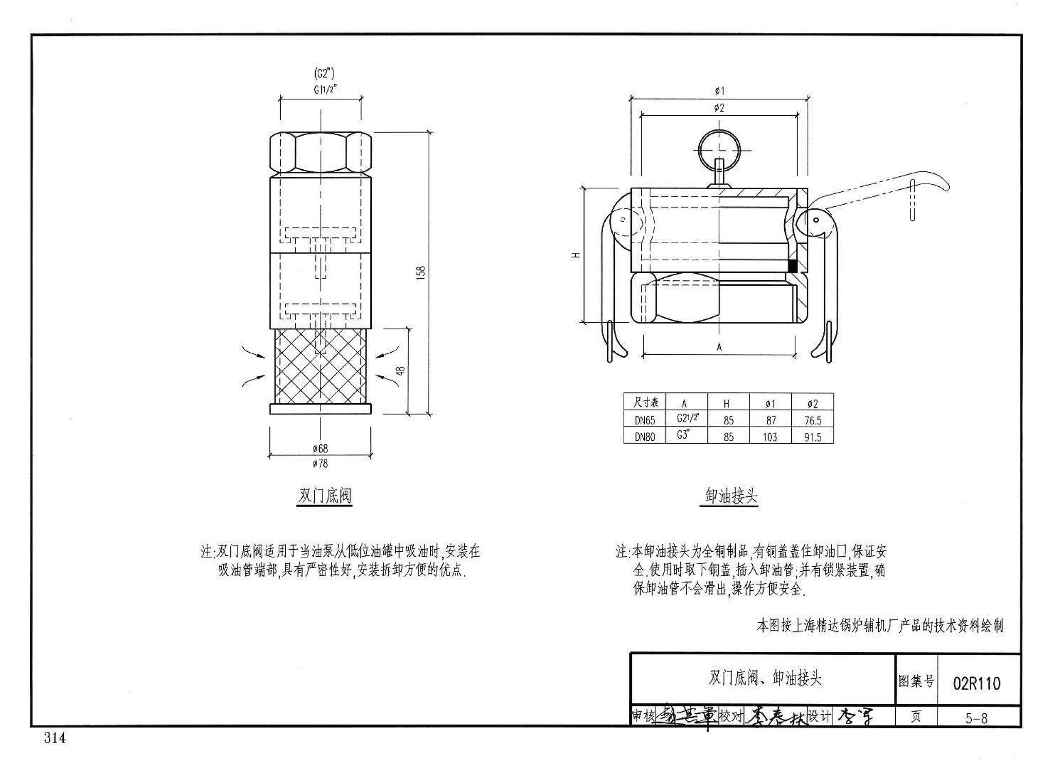 02R110--燃气(油)锅炉房工程设计施工图集