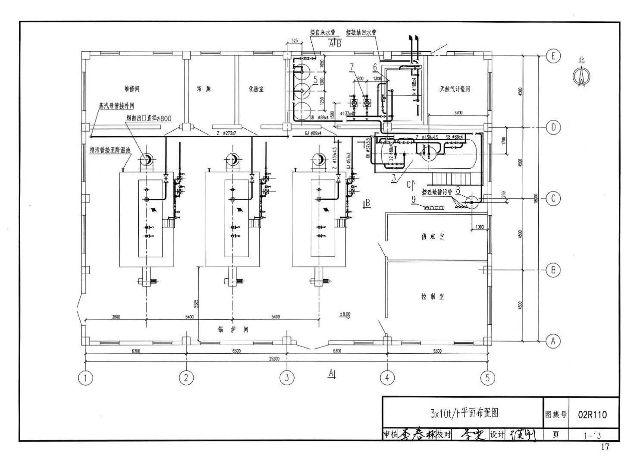 02R110--燃气(油)锅炉房工程设计施工图集