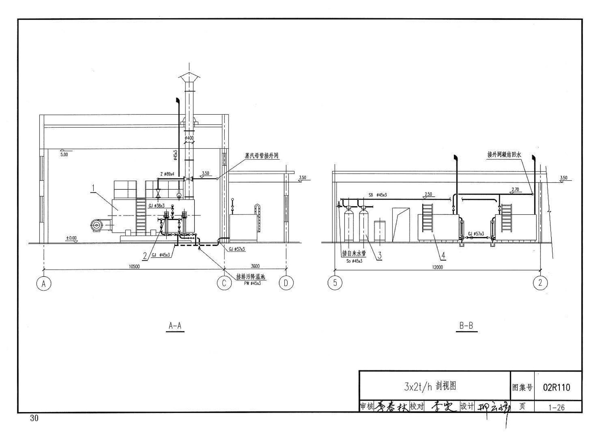 02R110--燃气(油)锅炉房工程设计施工图集
