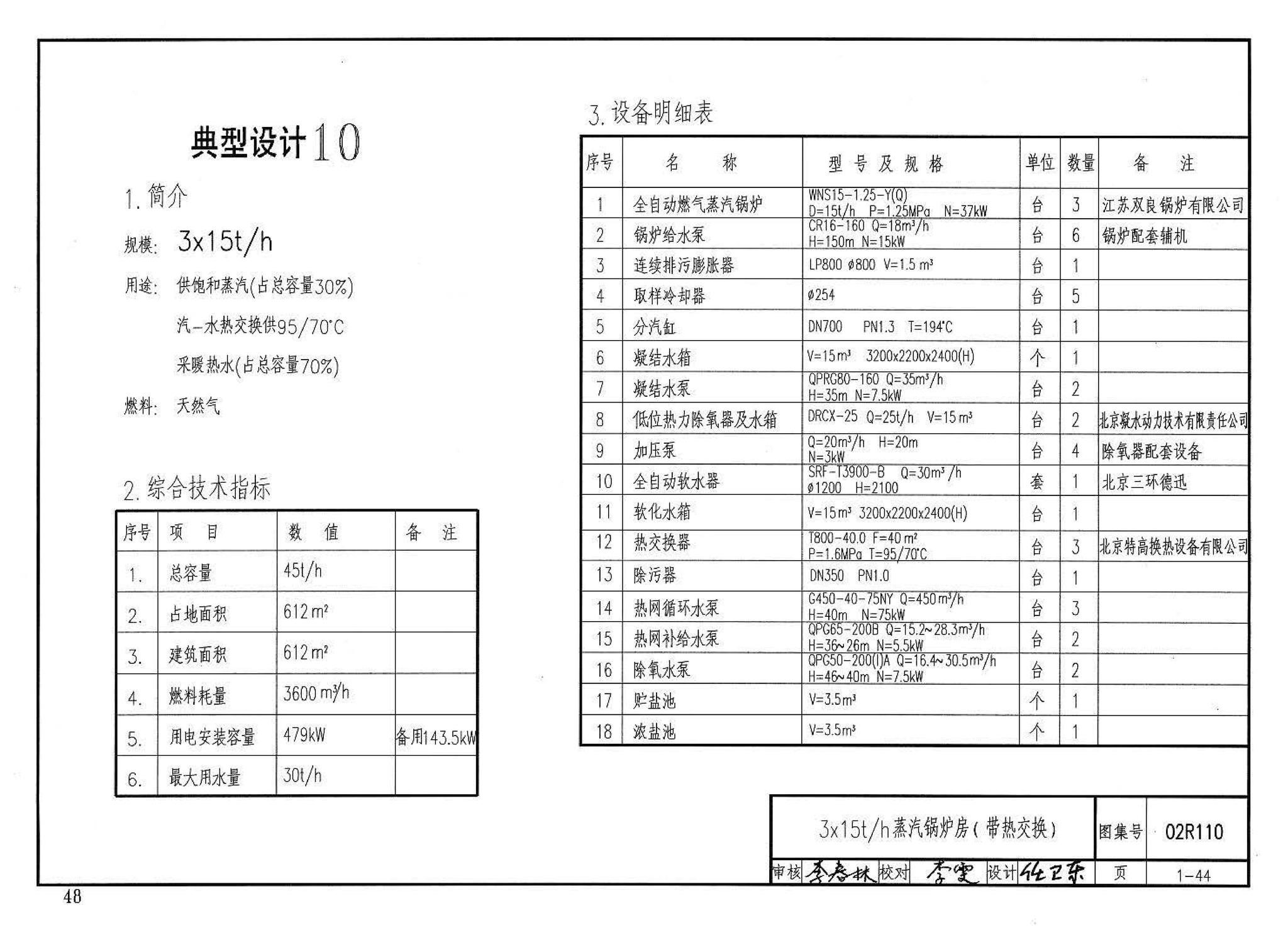 02R110--燃气(油)锅炉房工程设计施工图集