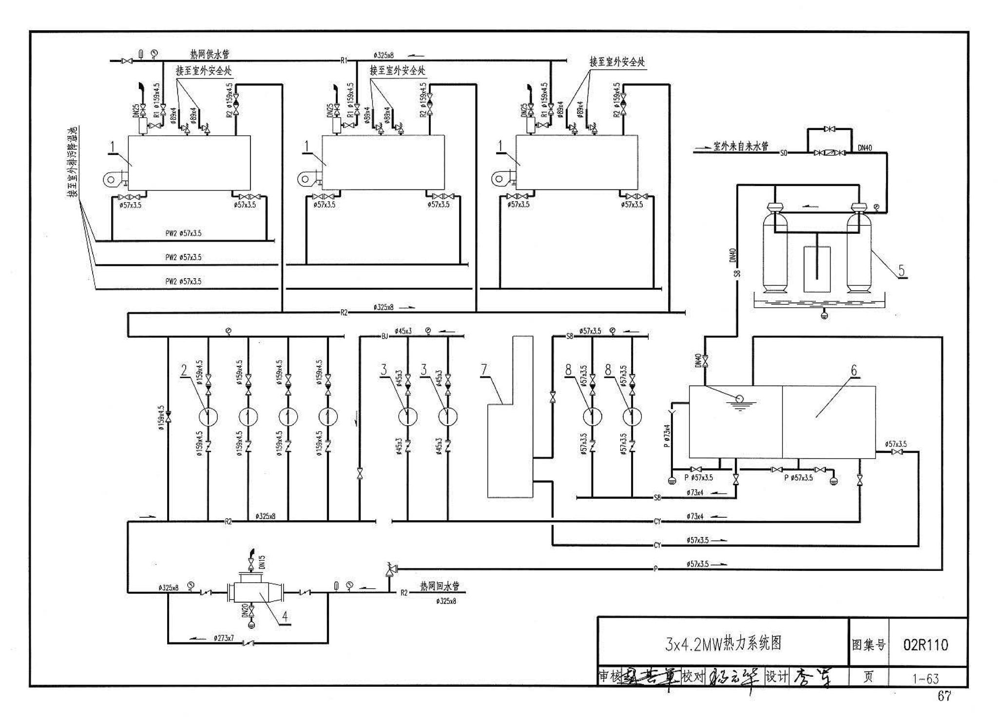 02R110--燃气(油)锅炉房工程设计施工图集