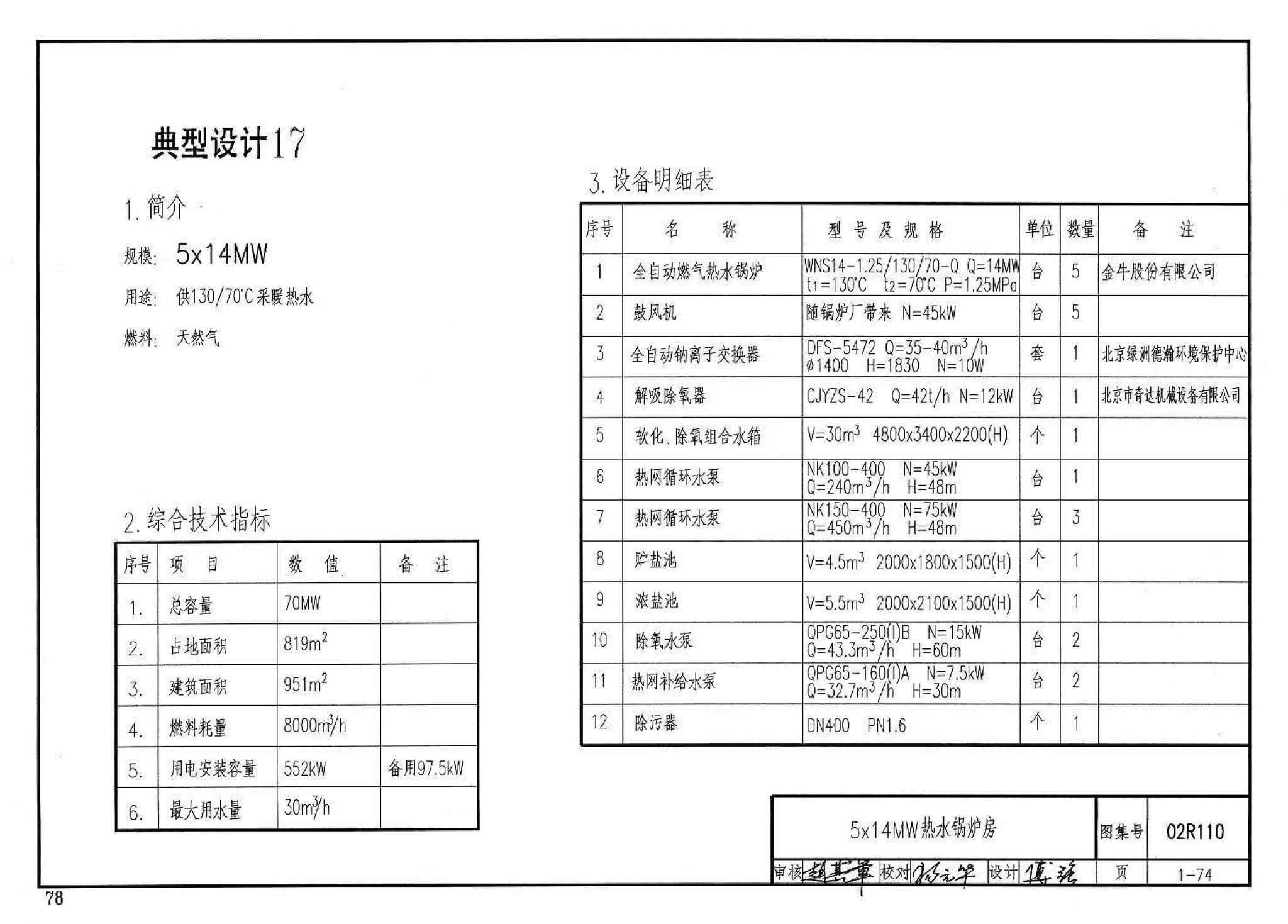 02R110--燃气(油)锅炉房工程设计施工图集