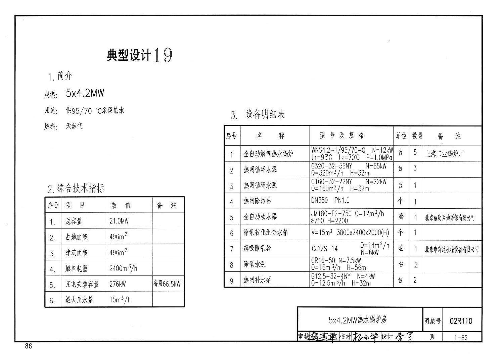 02R110--燃气(油)锅炉房工程设计施工图集