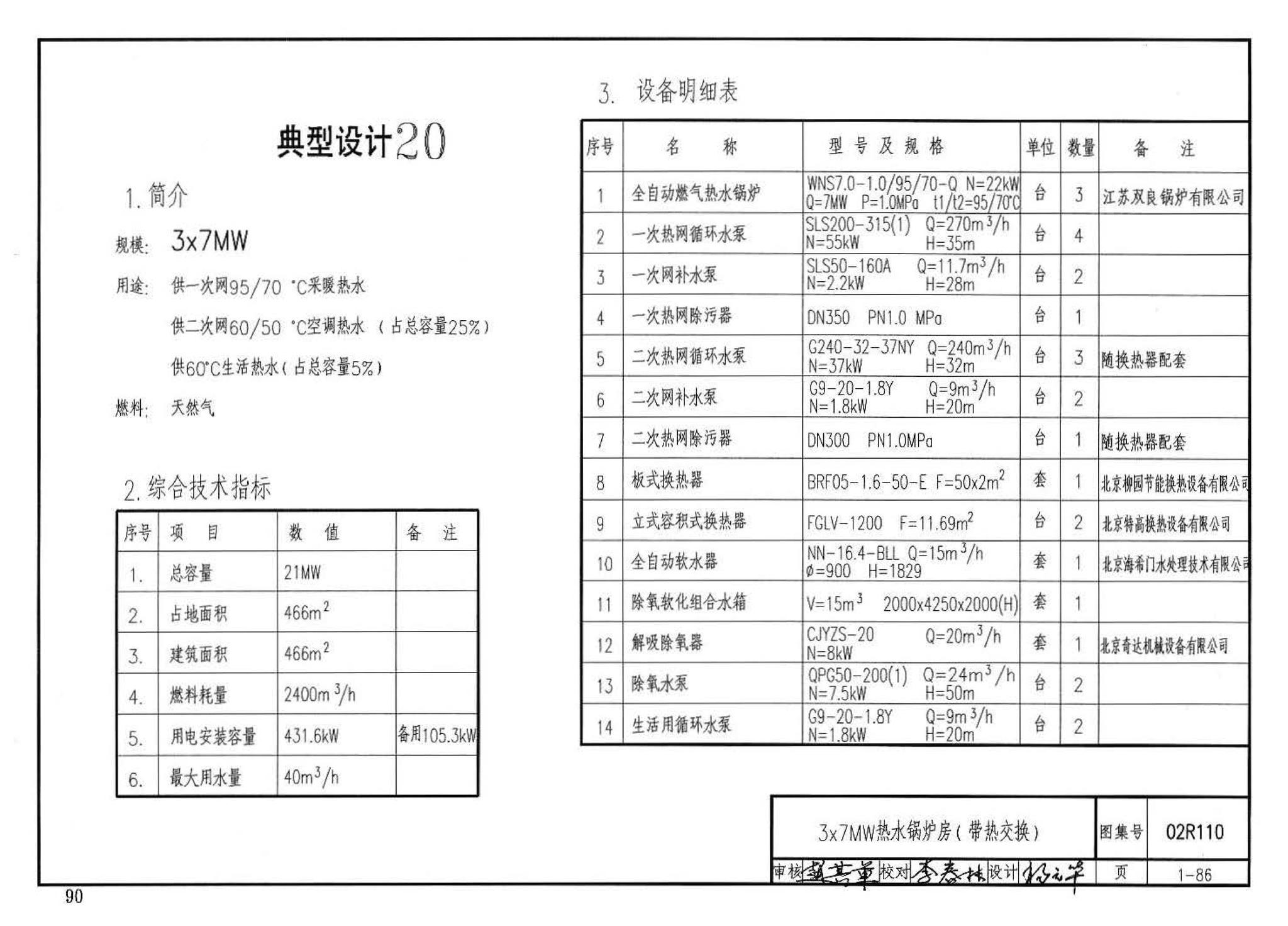 02R110--燃气(油)锅炉房工程设计施工图集