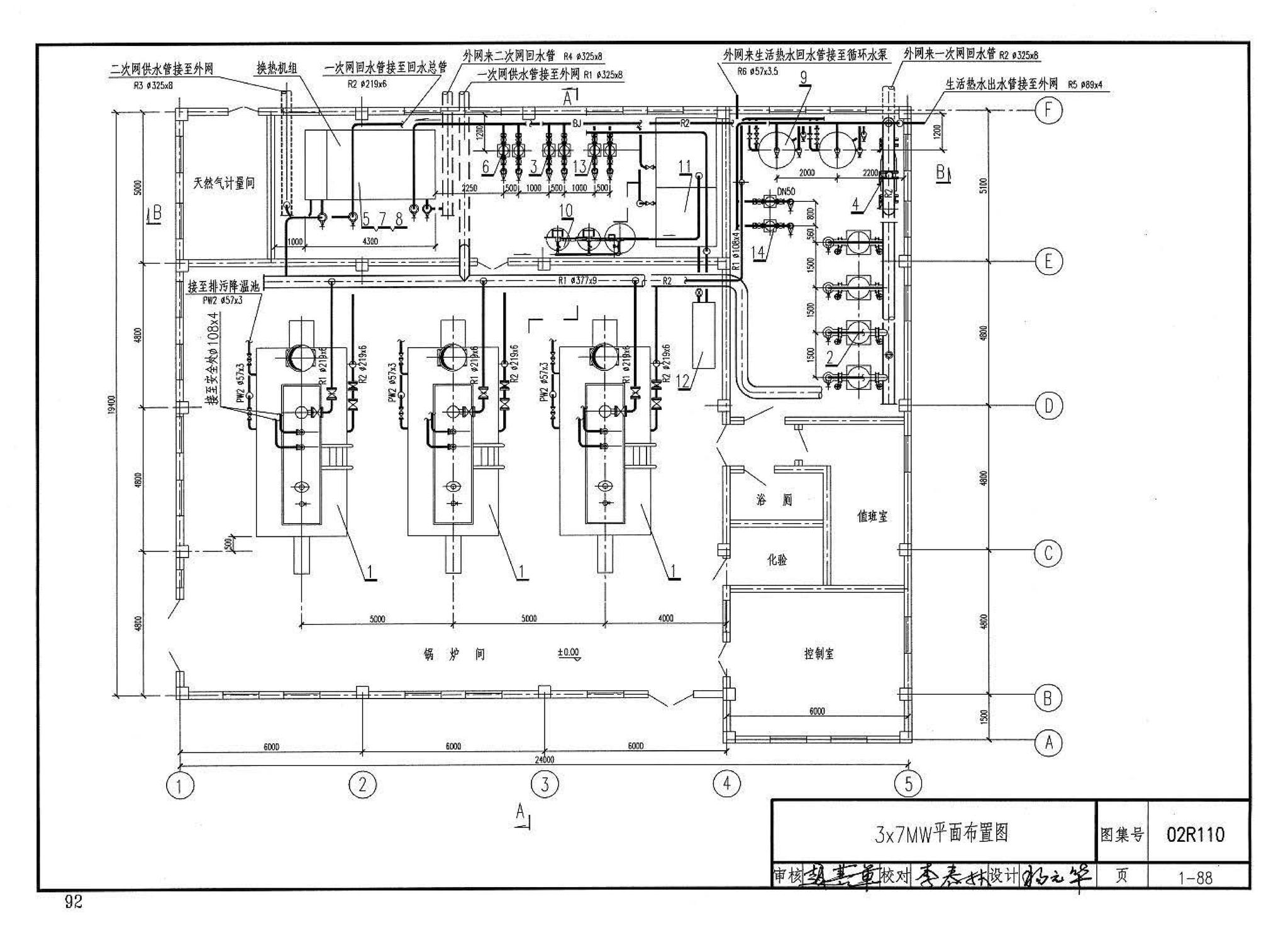 02R110--燃气(油)锅炉房工程设计施工图集