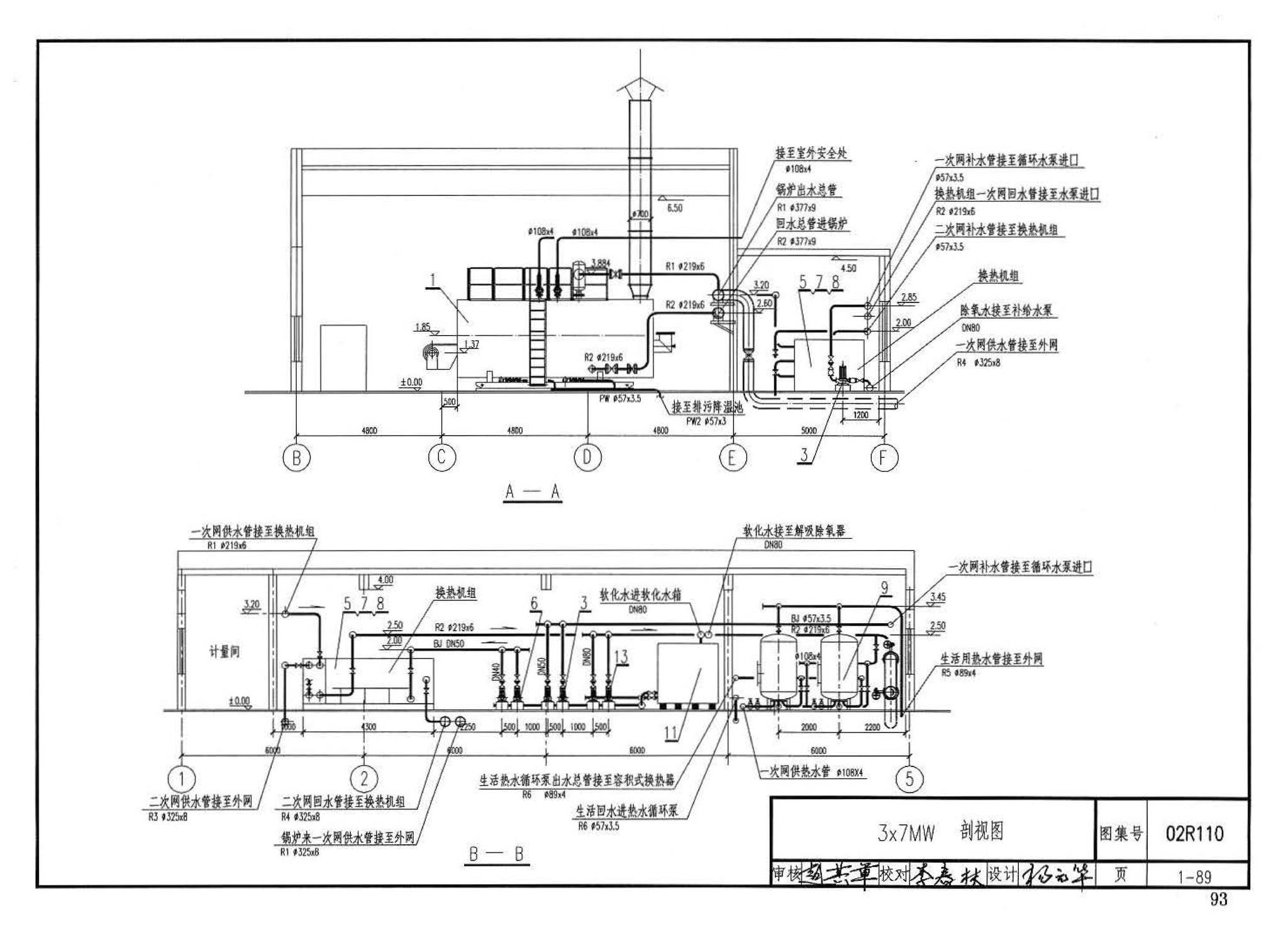 02R110--燃气(油)锅炉房工程设计施工图集