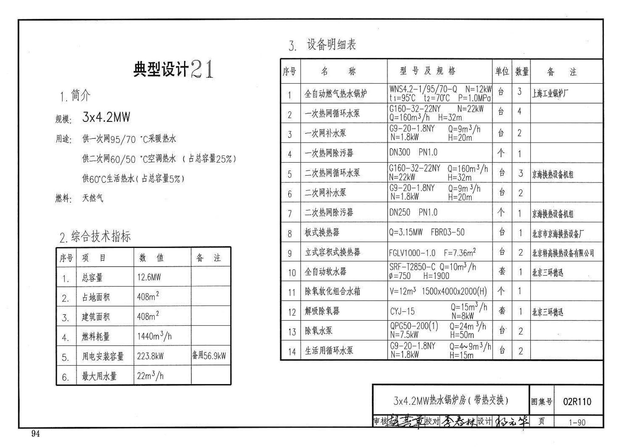 02R110--燃气(油)锅炉房工程设计施工图集