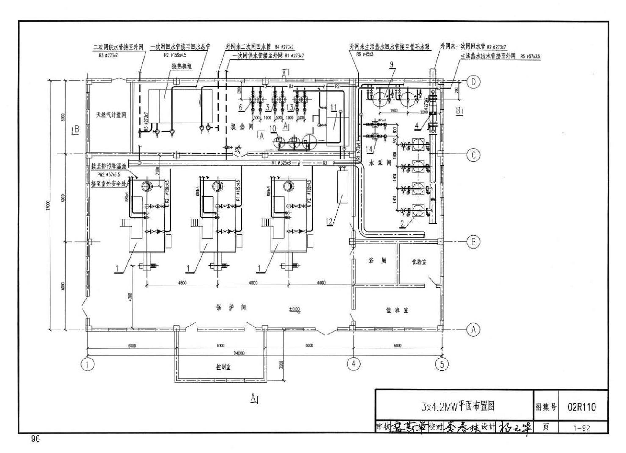 02R110--燃气(油)锅炉房工程设计施工图集