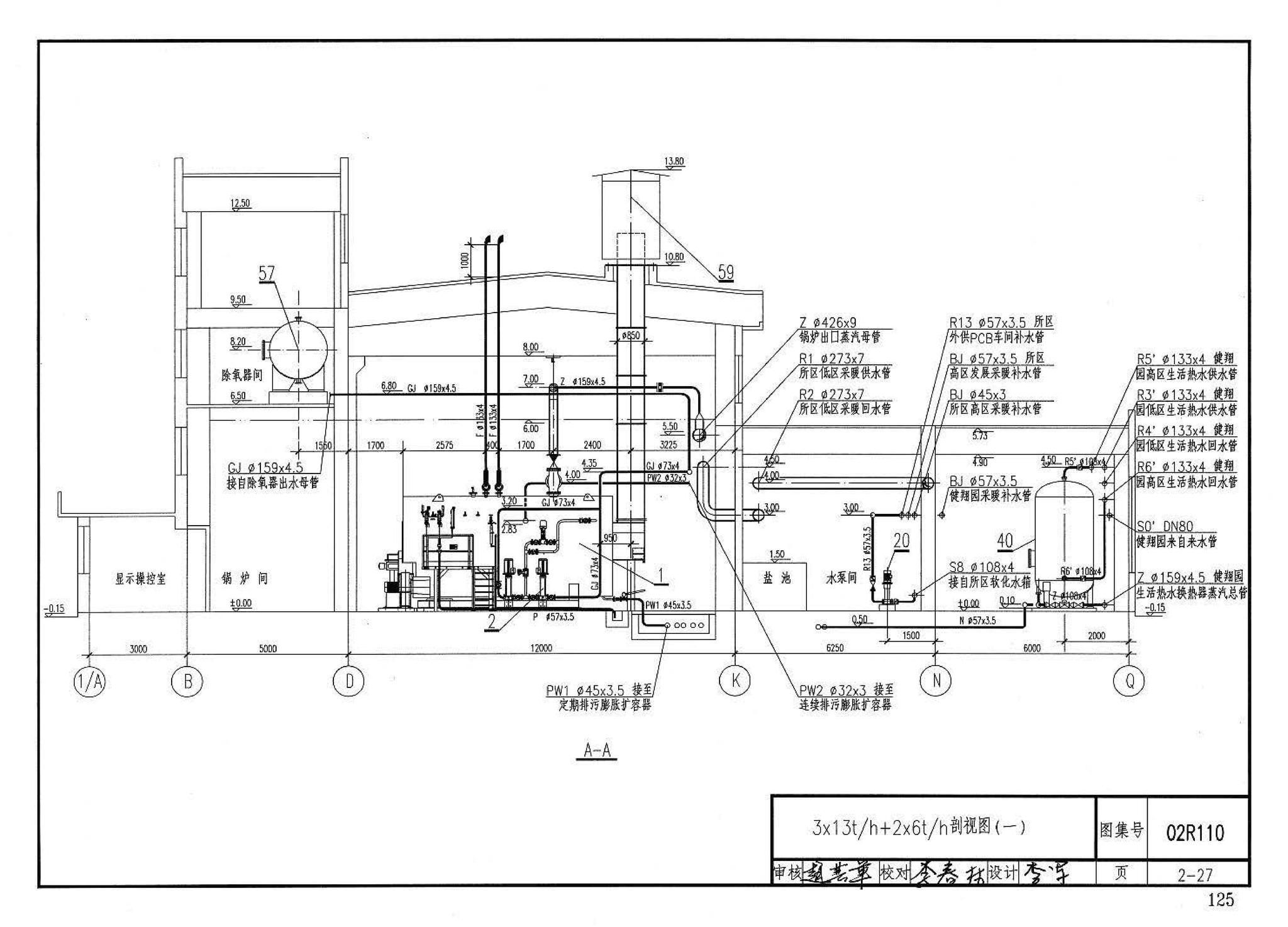 02R110--燃气(油)锅炉房工程设计施工图集