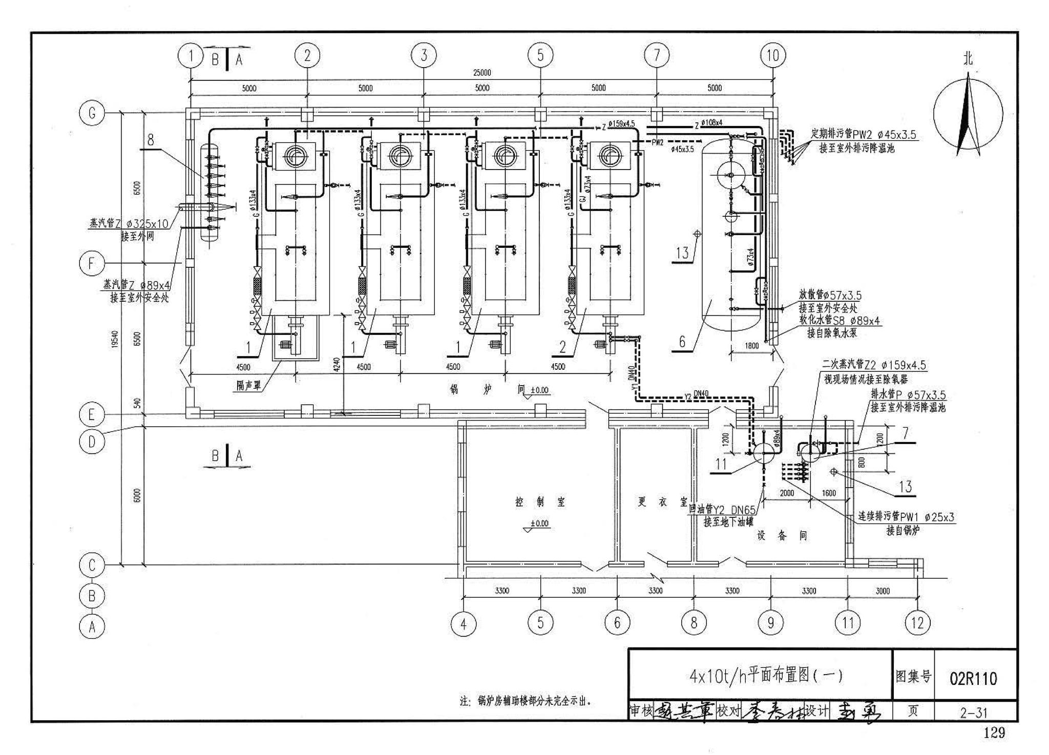 02R110--燃气(油)锅炉房工程设计施工图集