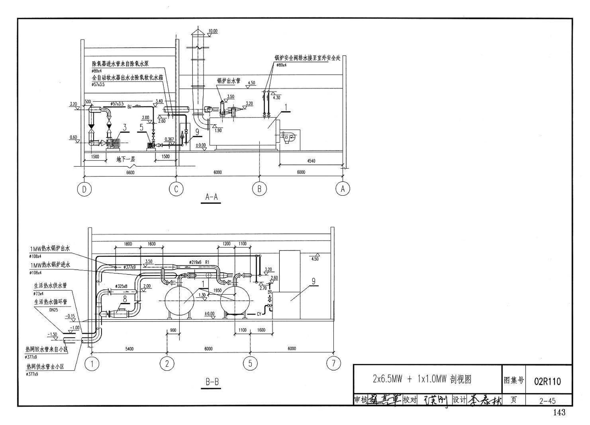 02R110--燃气(油)锅炉房工程设计施工图集