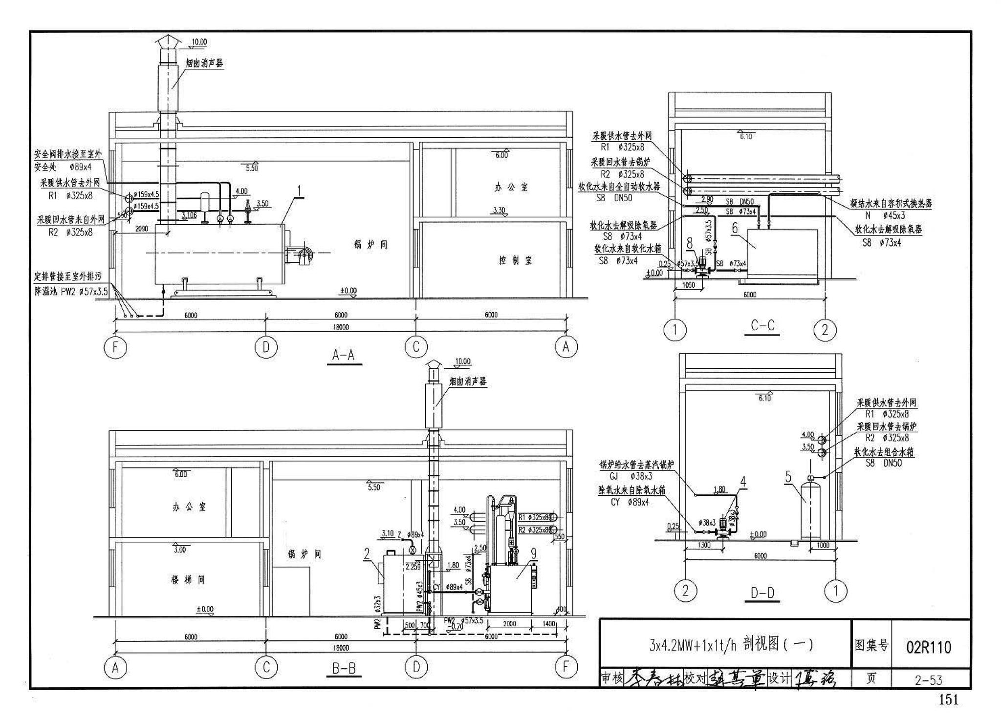 02R110--燃气(油)锅炉房工程设计施工图集