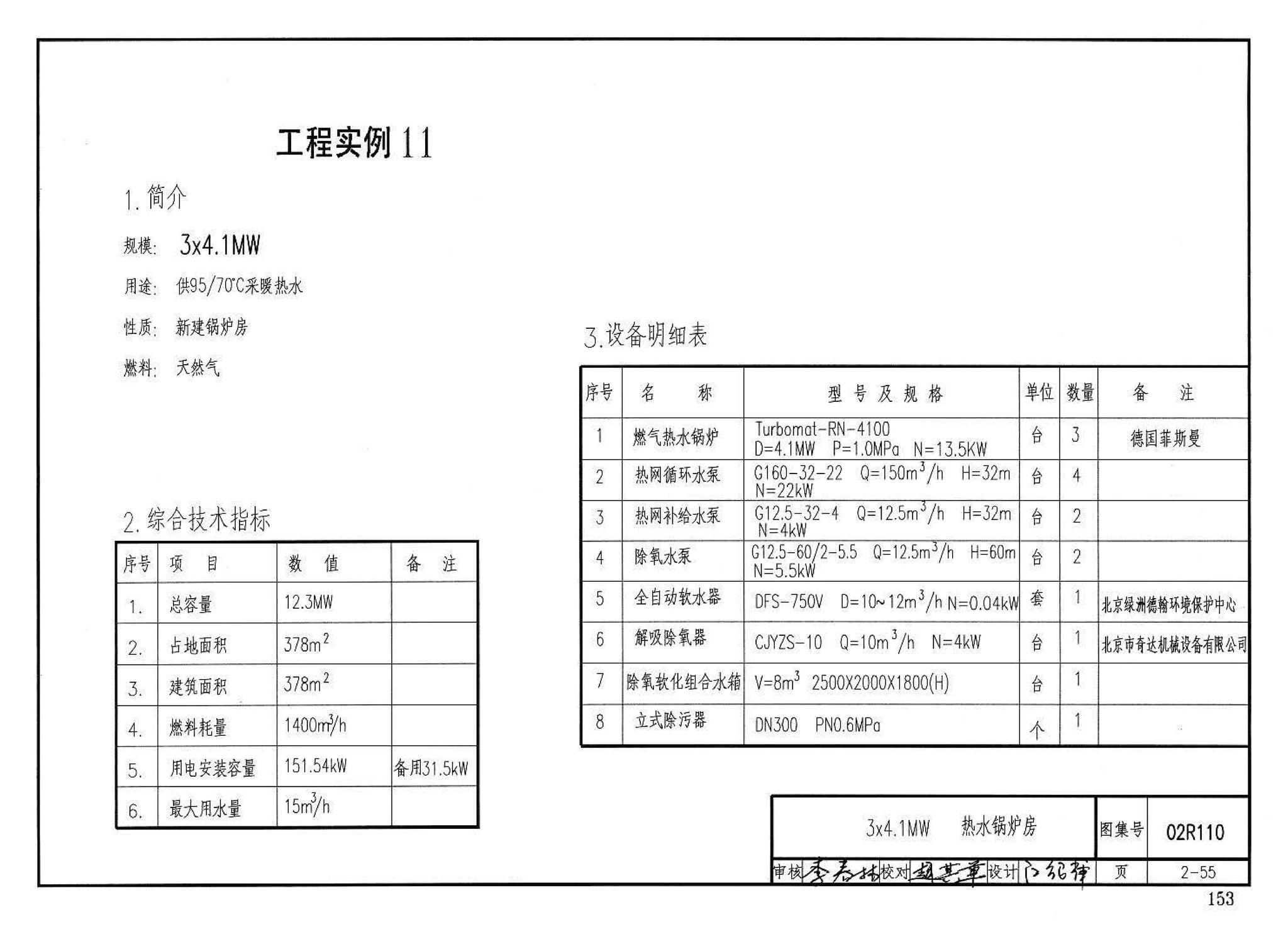 02R110--燃气(油)锅炉房工程设计施工图集