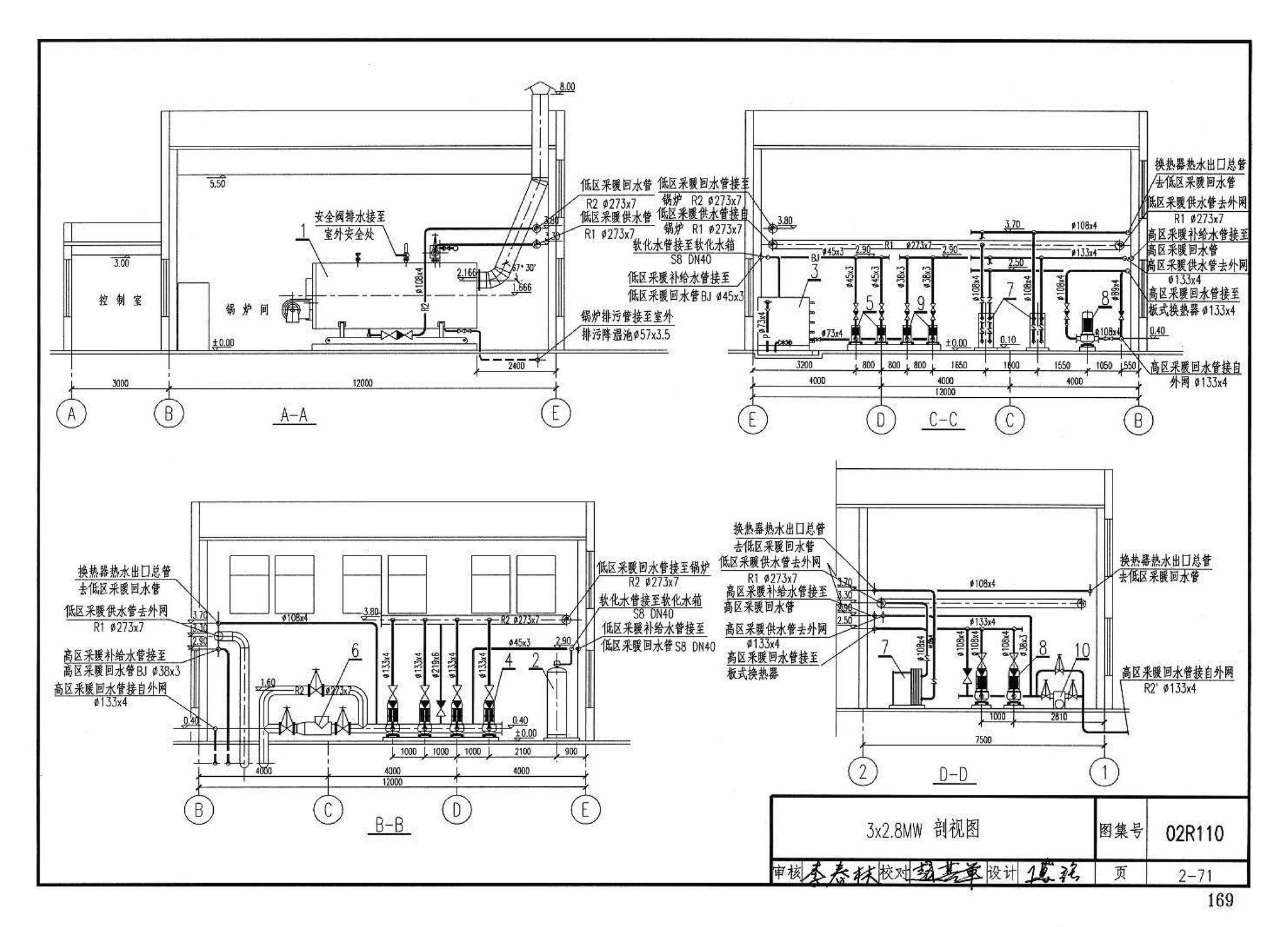 02R110--燃气(油)锅炉房工程设计施工图集