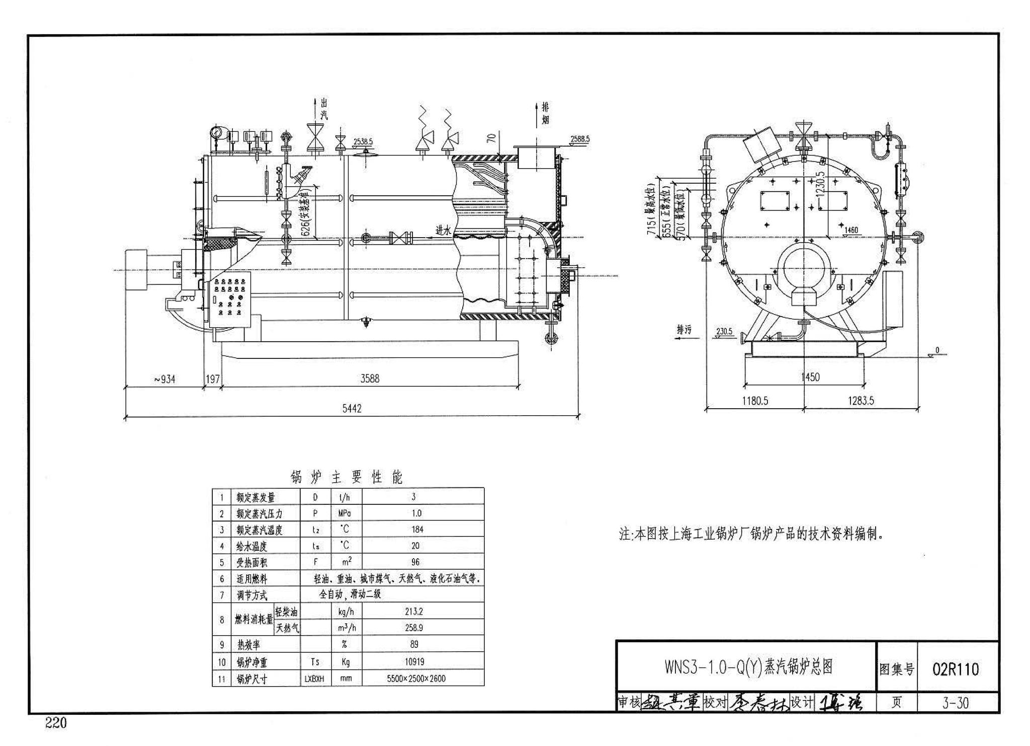 02R110--燃气(油)锅炉房工程设计施工图集