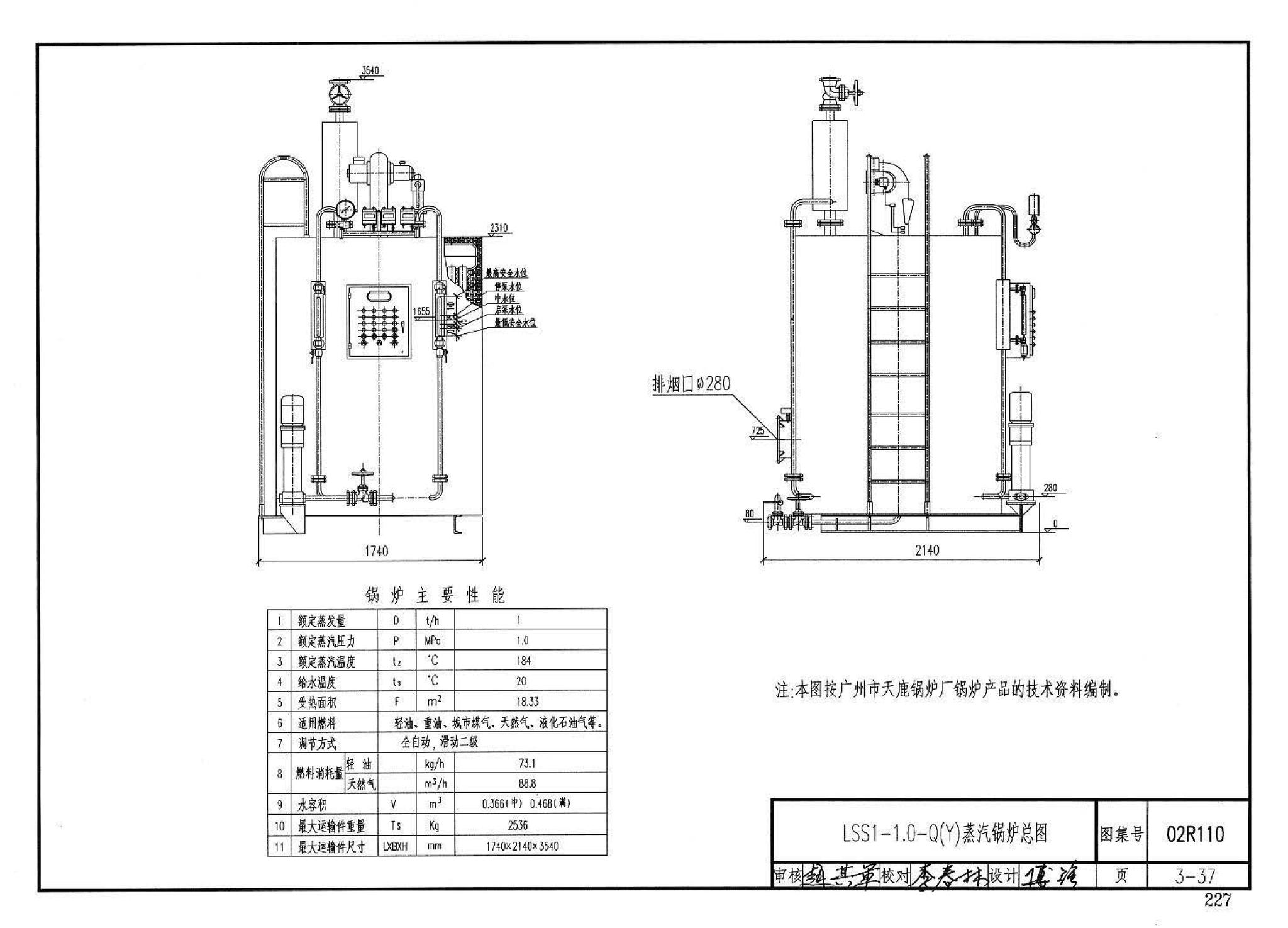 02R110--燃气(油)锅炉房工程设计施工图集