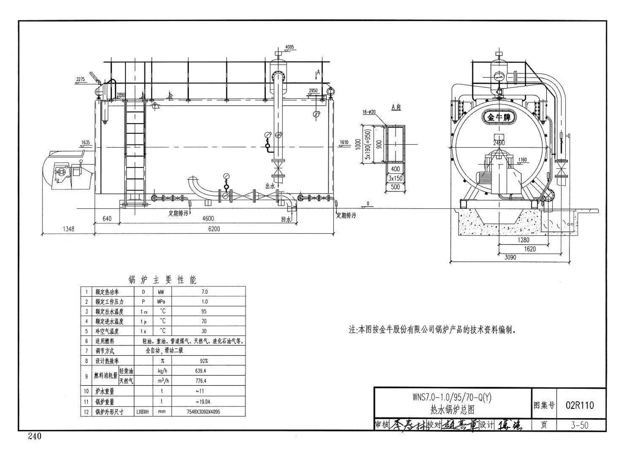 02R110--燃气(油)锅炉房工程设计施工图集