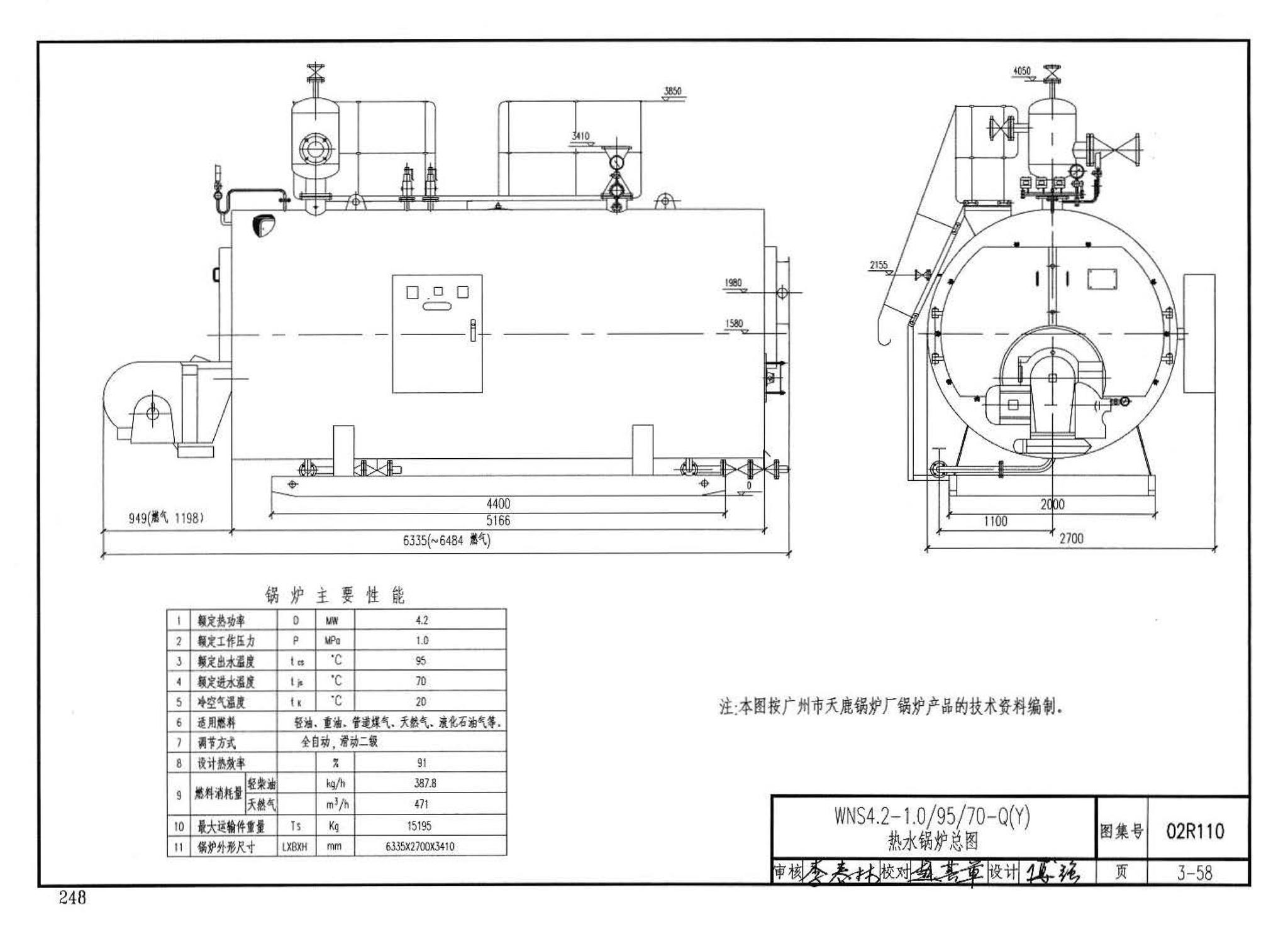 02R110--燃气(油)锅炉房工程设计施工图集