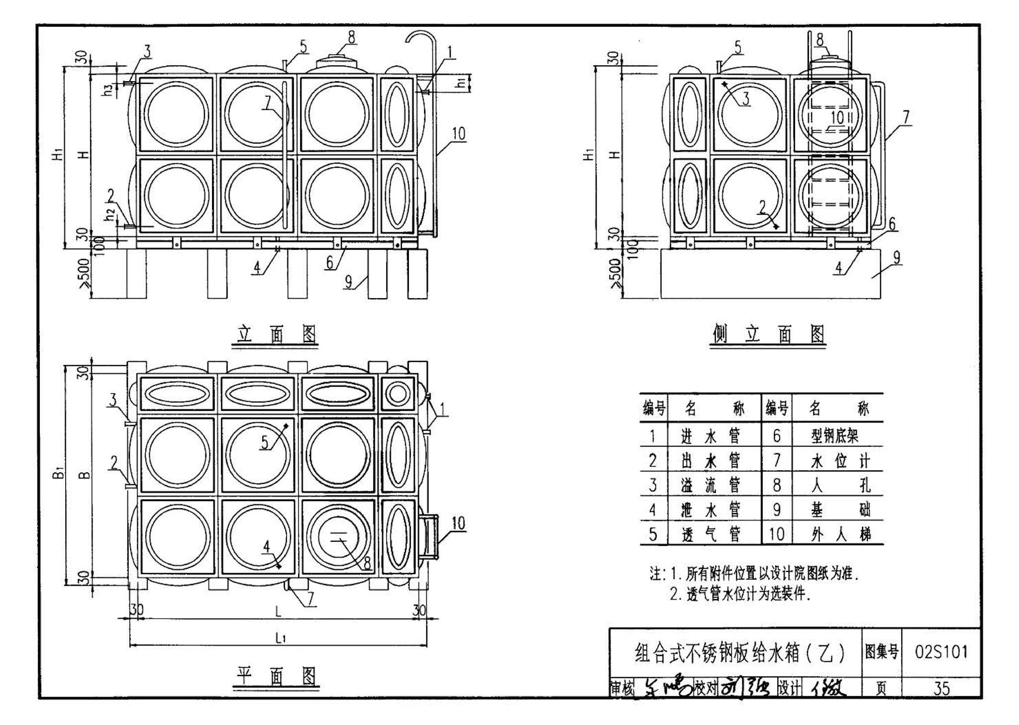 02S101--矩形给水箱