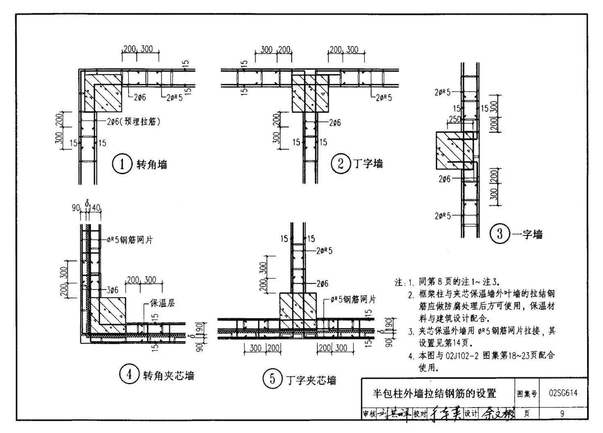 02SG614--框架结构填充小型空心砌块墙体结构构造