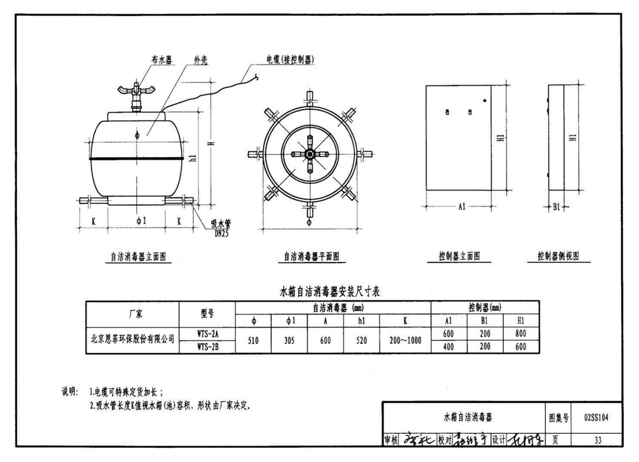 02SS104--二次供水消毒设备选用与安装